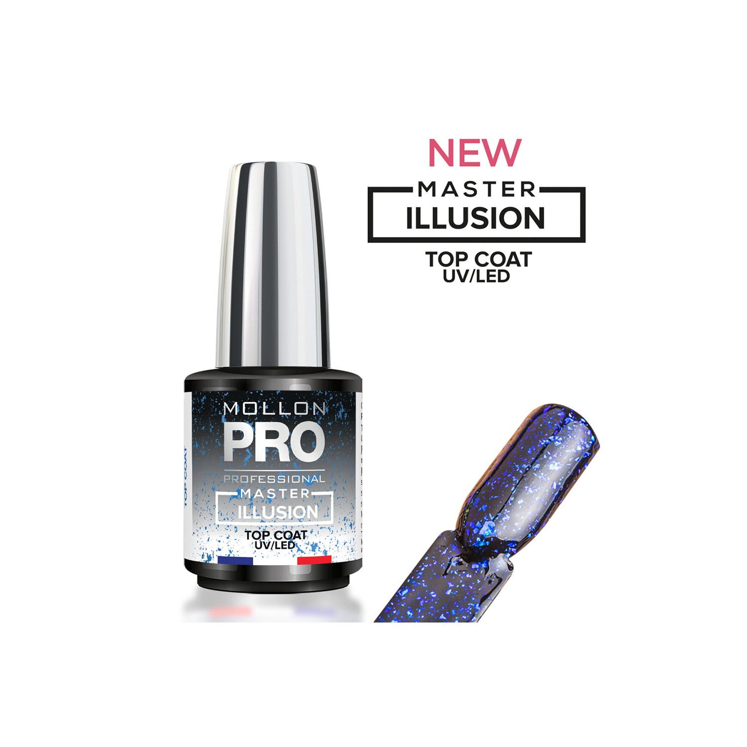 Mollon Pro Master Illusion Top Coat Blue 12ml