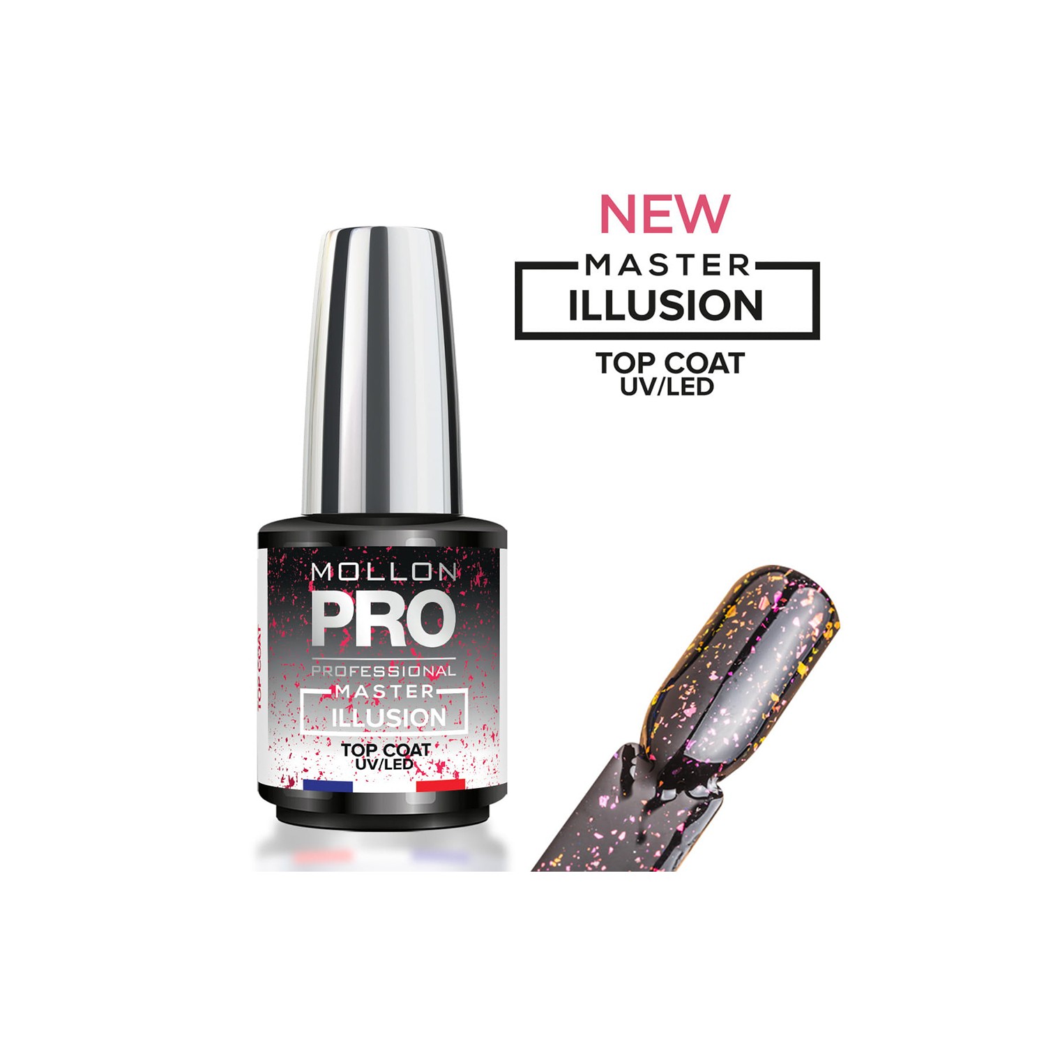 Mollon Pro Master Illusion Top Coat Pink 12ml