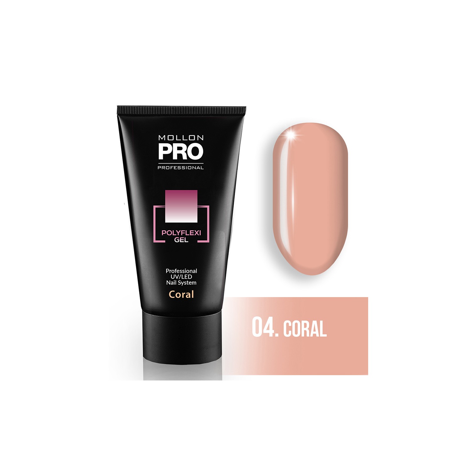 Mollon Pro Polyflexi Gel color Coral 04 60ml Mollon Pro Polyflexi Gel color Coral 04 60ml