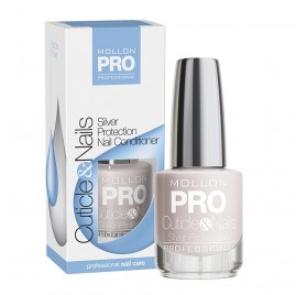 Condicionador de unhas Mollon Pro Silver para proteção de cutículas e unhas 15 ml