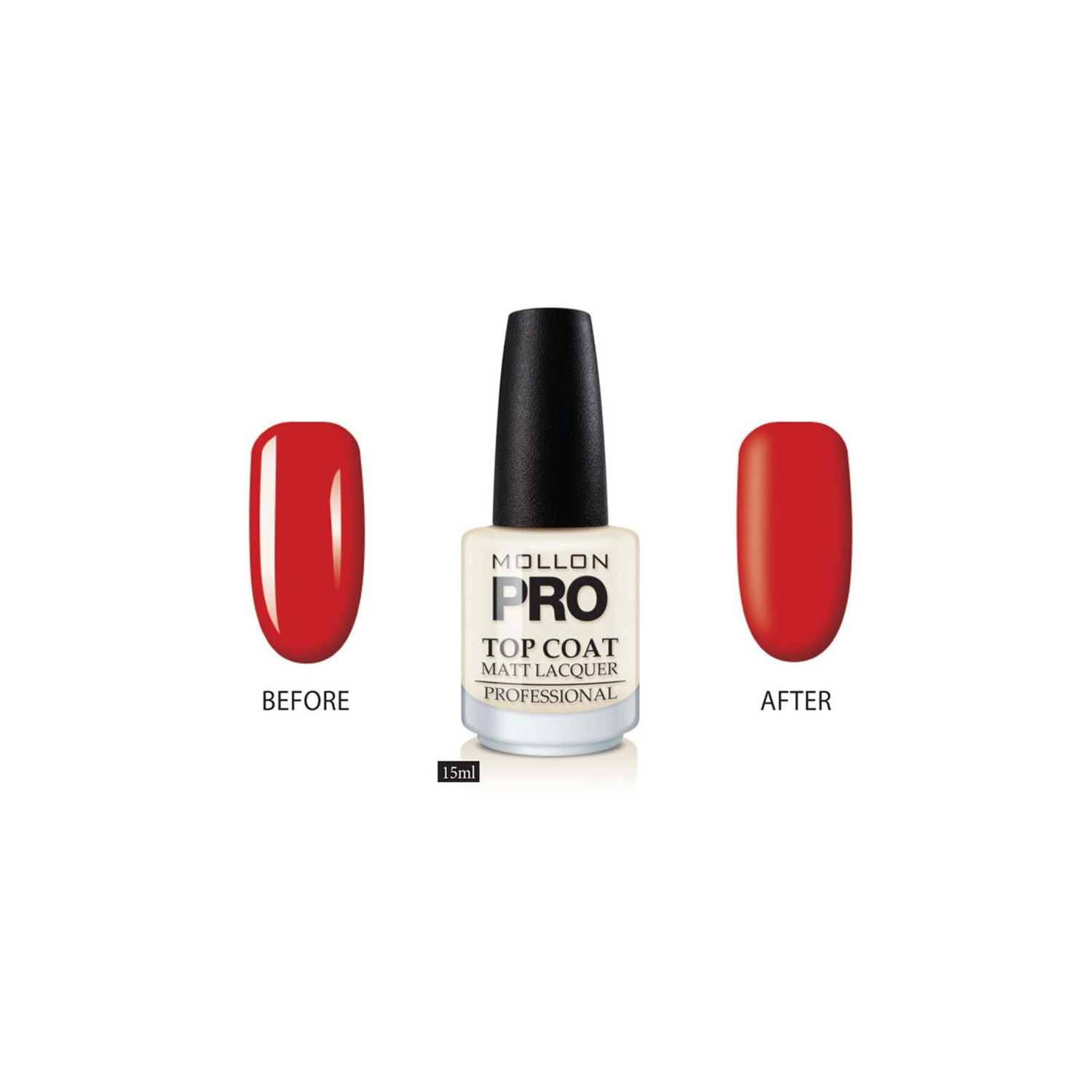 Mollon Pro Top Coat Matt Laquer 15Ml