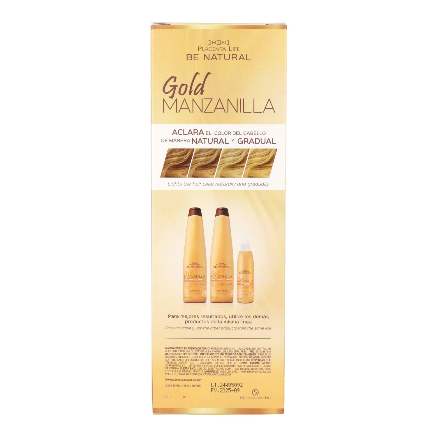 Placenta Life Be Nat Nutri Gold Manzanilla Champu 350 ml