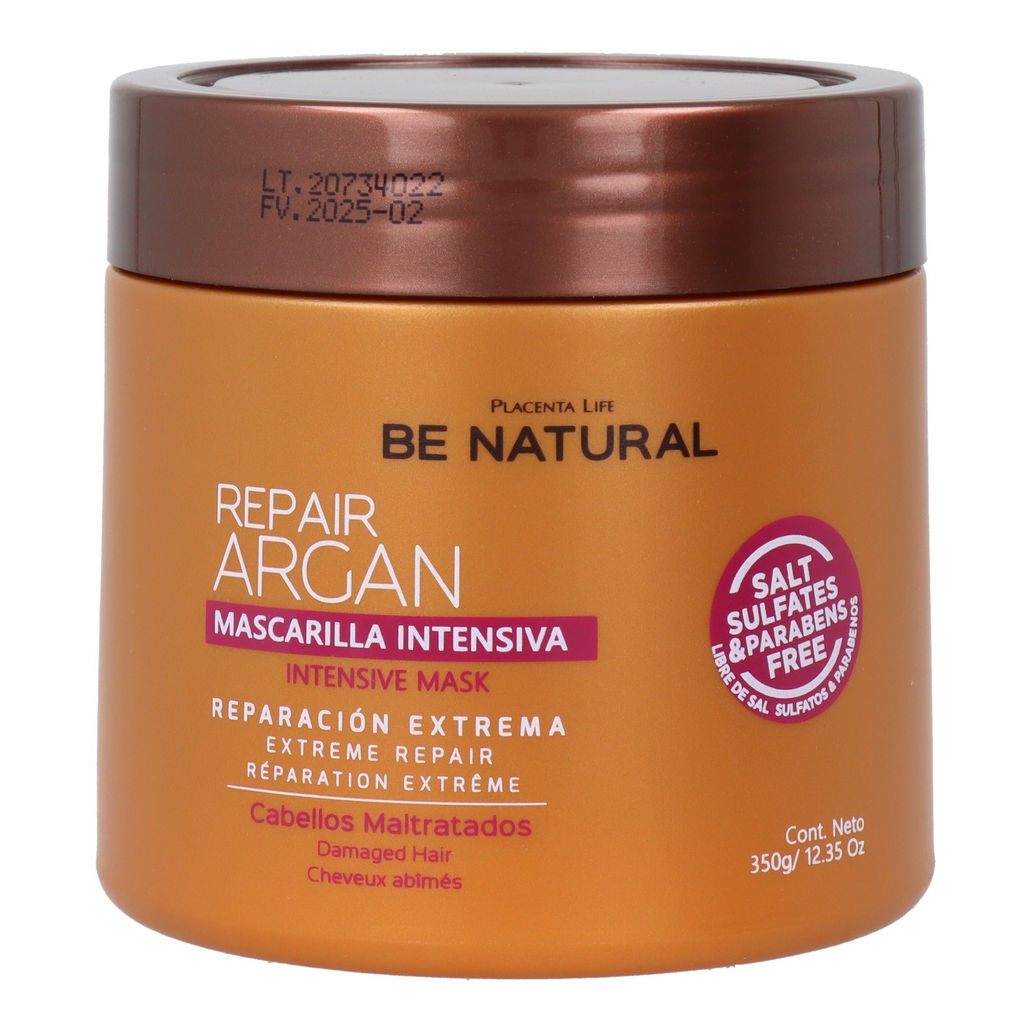 Máscara de Argan Placenta Life Be Nat Nutri Repair 350 gr