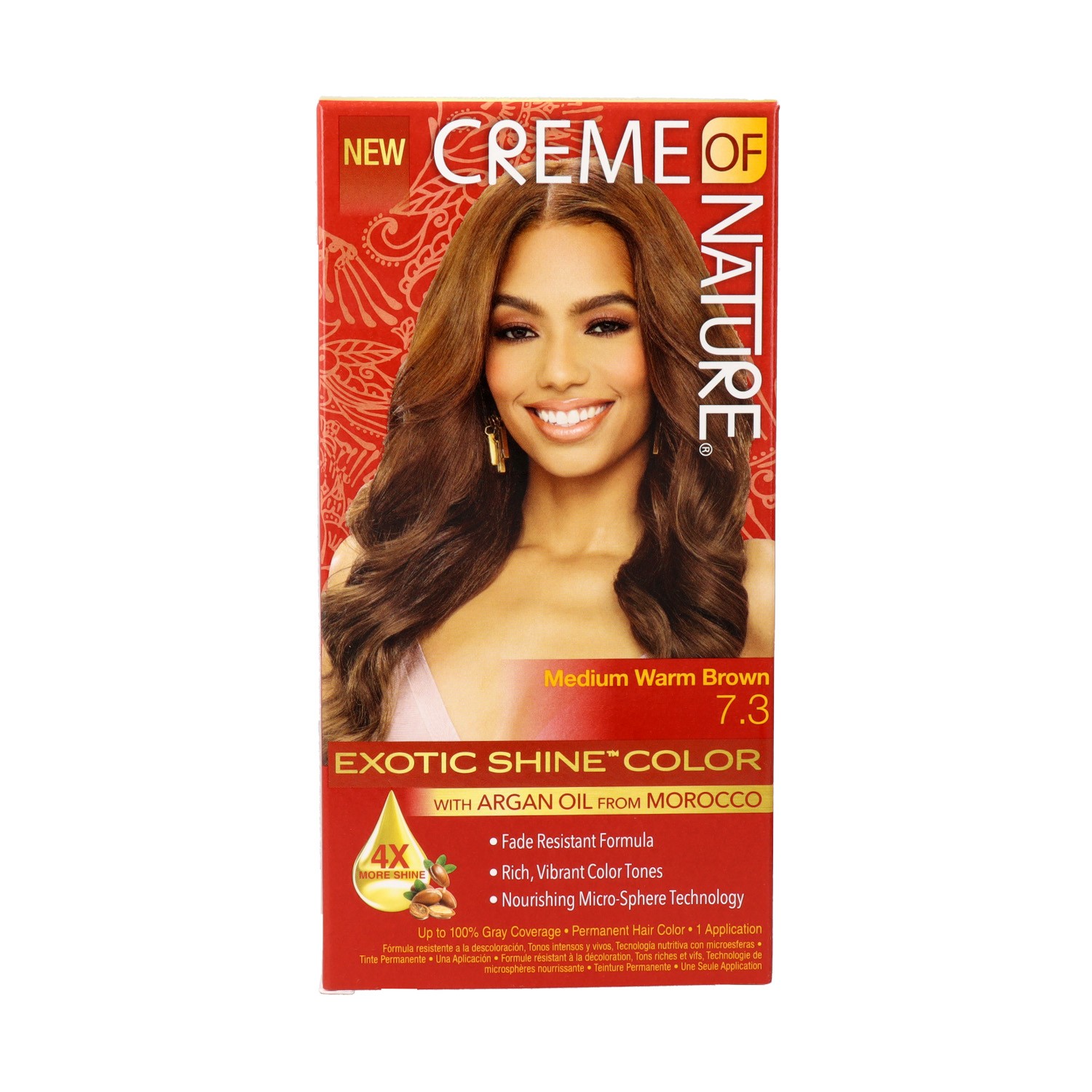 Creme Of Nature Argan Color Medium Warn Brown 7.3 Creme Of Nature Argan Color Medium Warn Brown 7.3