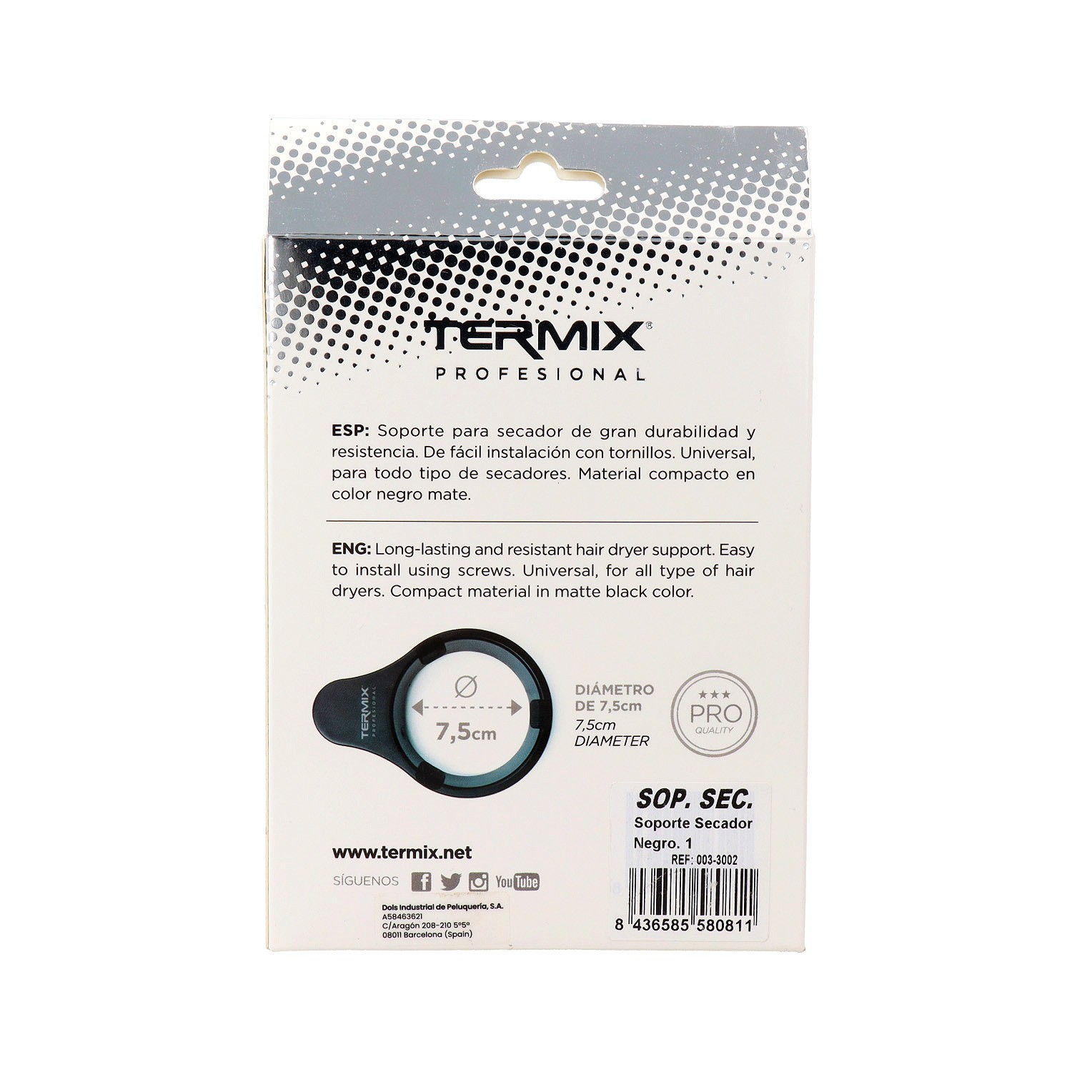 Termix Pro Soporte Secador Negro