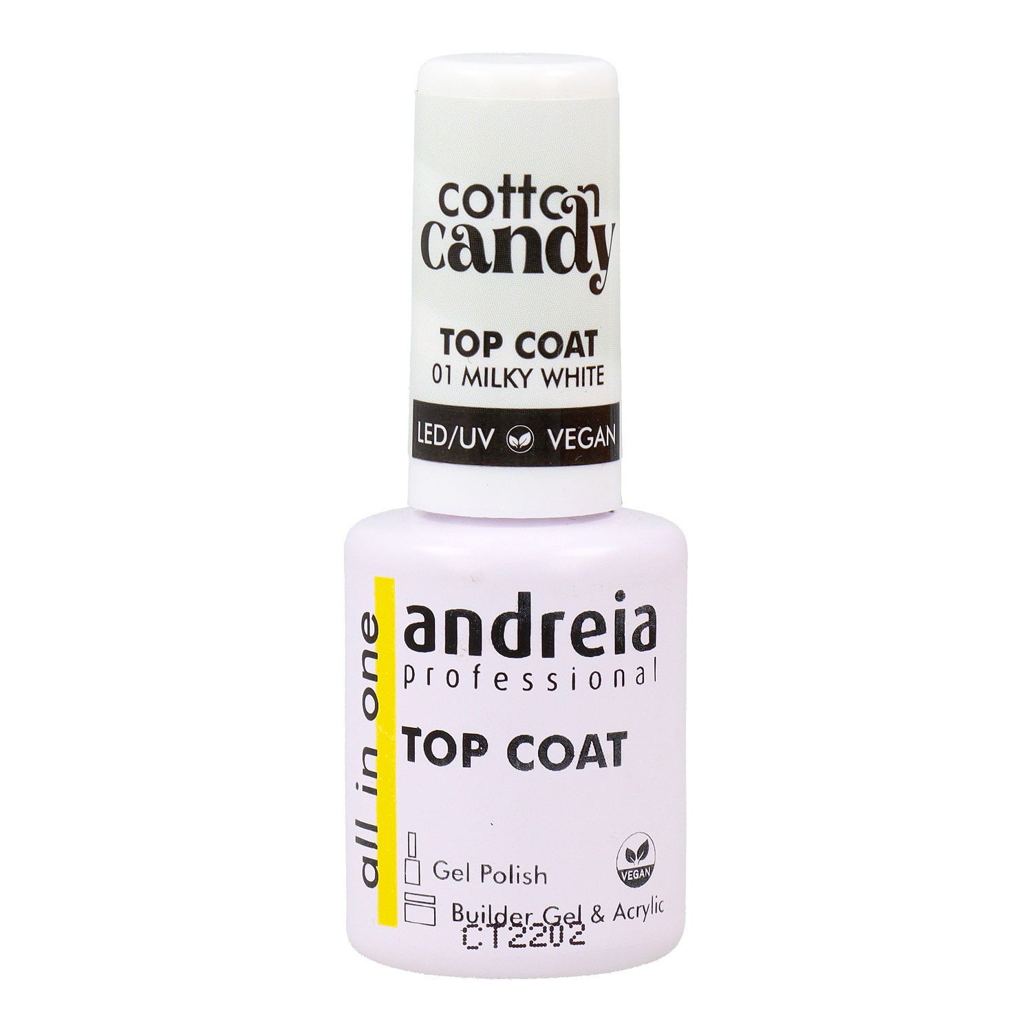 Andreia Top Coat Algodão Doce Cor 01 Branco Leitoso 10,5 ml