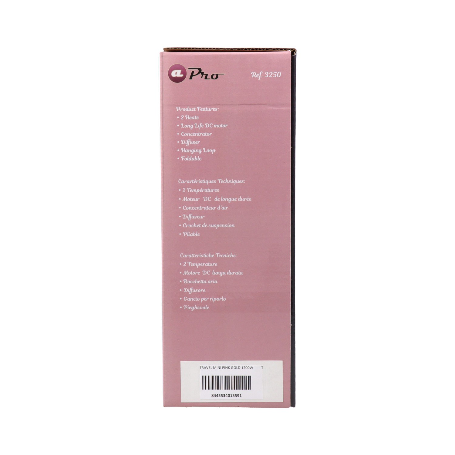 Albi Secador Travel Mini Pink Gold 1200W (3250Pg)