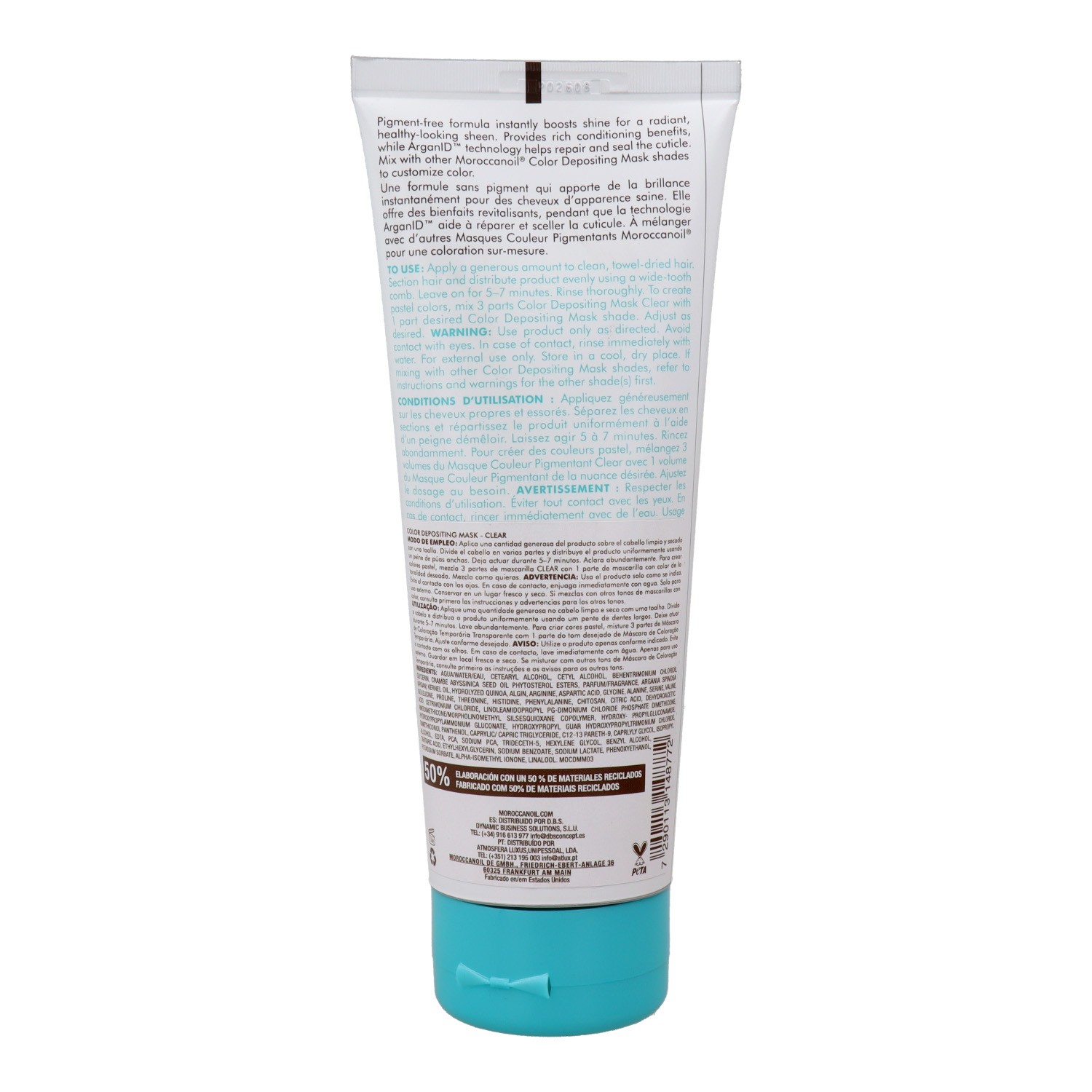 Máscara Transparente Depósito de Cor Moroccanoil 200 ml.