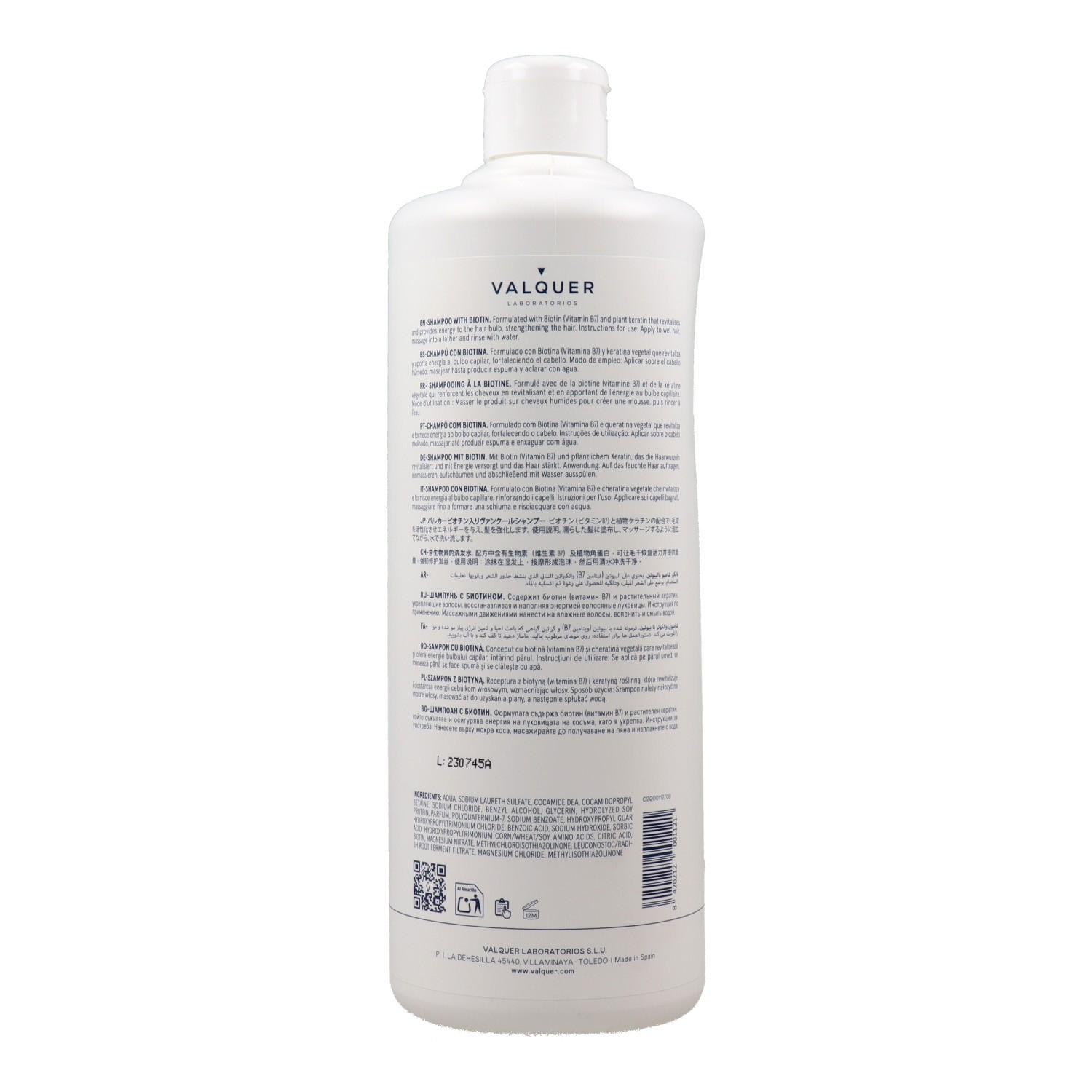 Valquer Cuidados Champú Biotina 1000 ml (Keratina Vegetal)