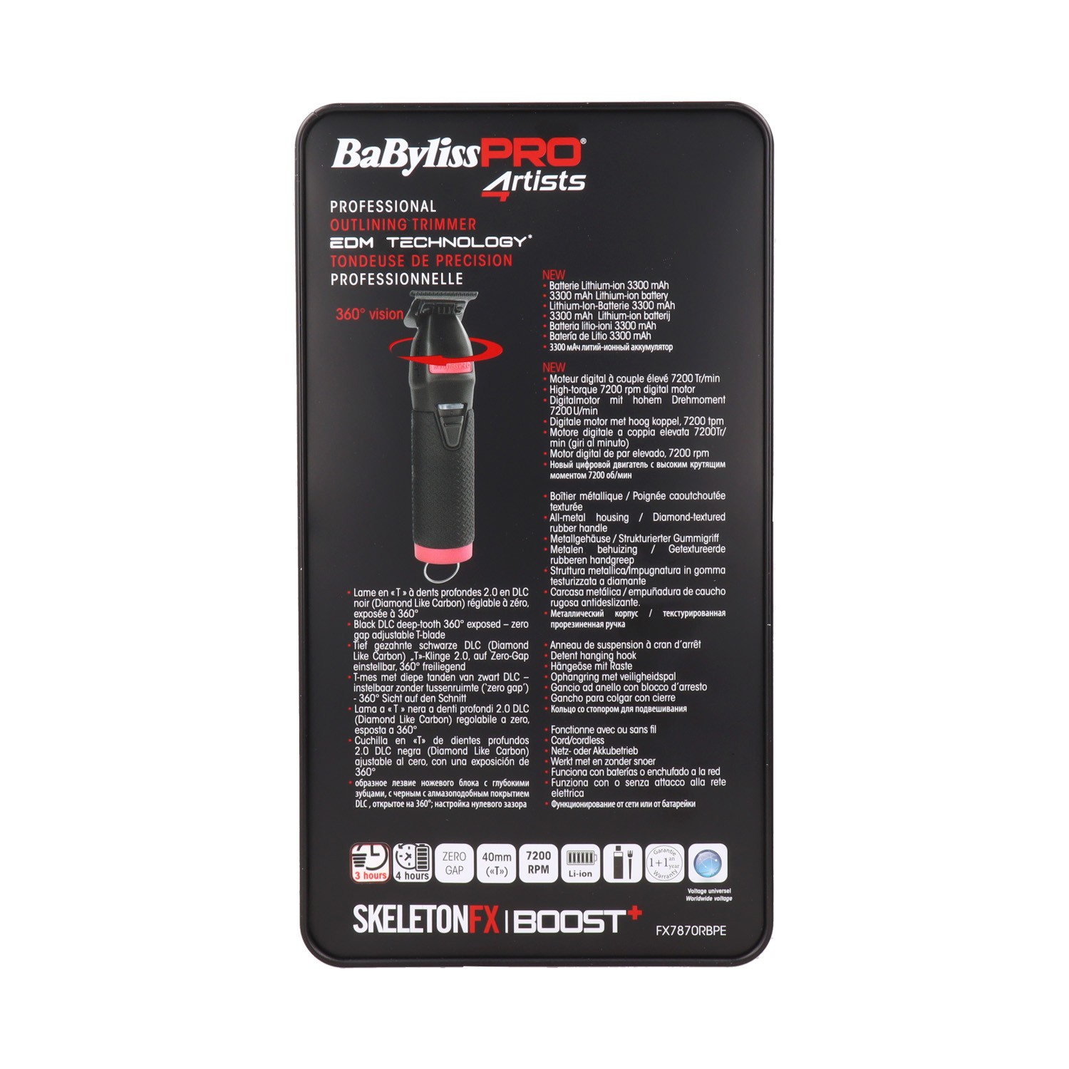 Babyliss Base Boost Black And Red Trimmer