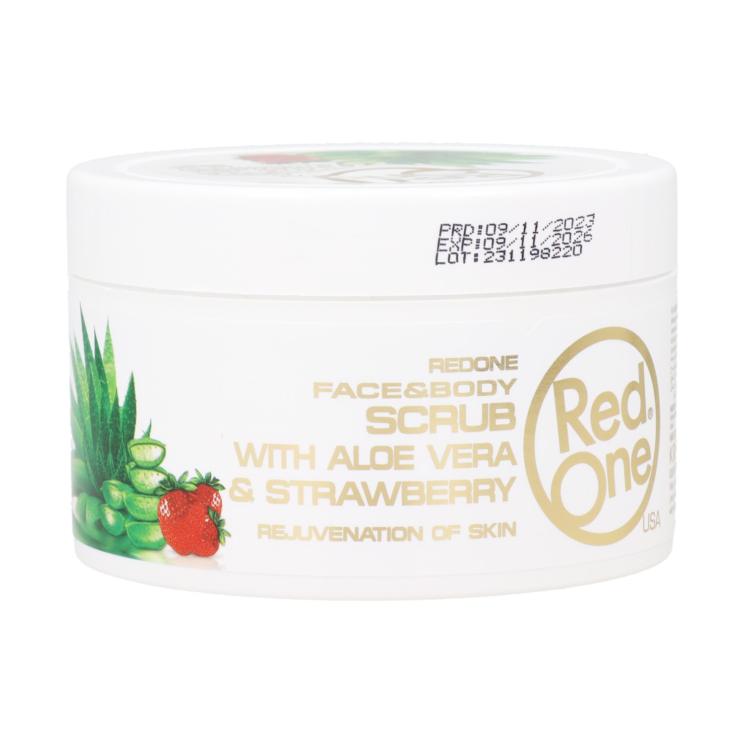 Red One Daily Scrub Aloe Vera Strawberry Exfoliante 450 ml