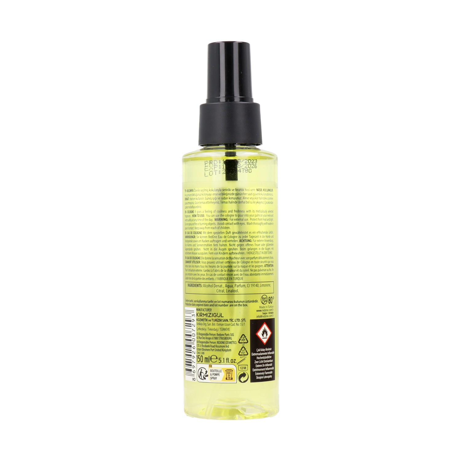 Red One Cologne Lemon Spray 150 ml