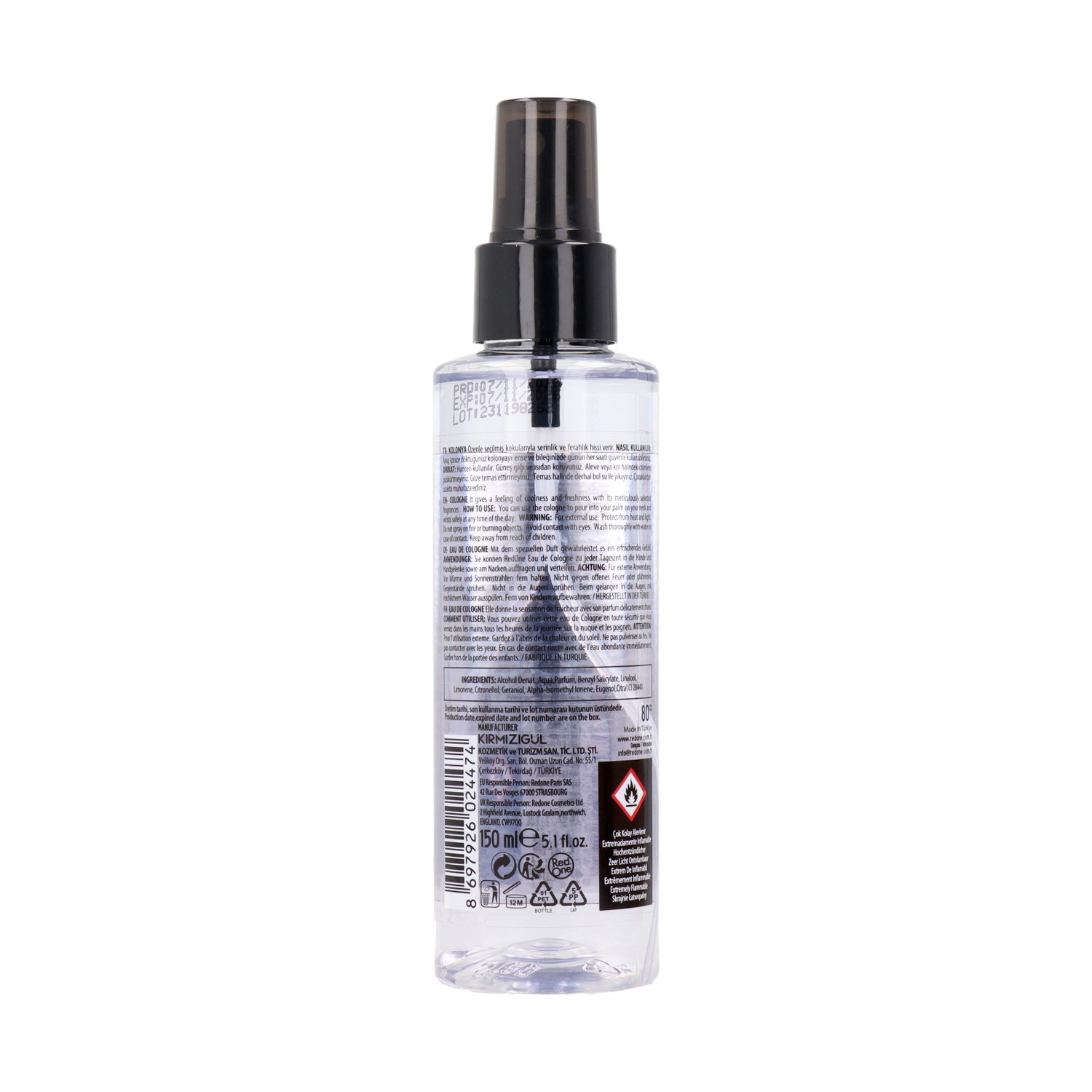 Red One Cologne Spray Silver 150 ml