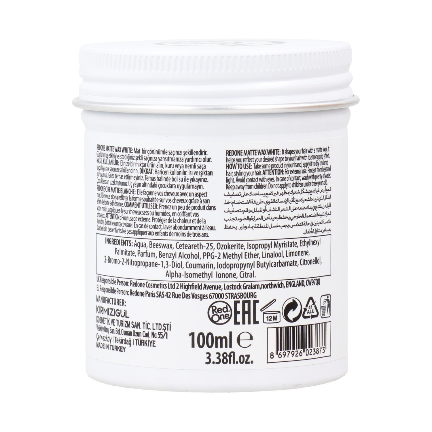 Red One Mat Wax Look White 100 ml