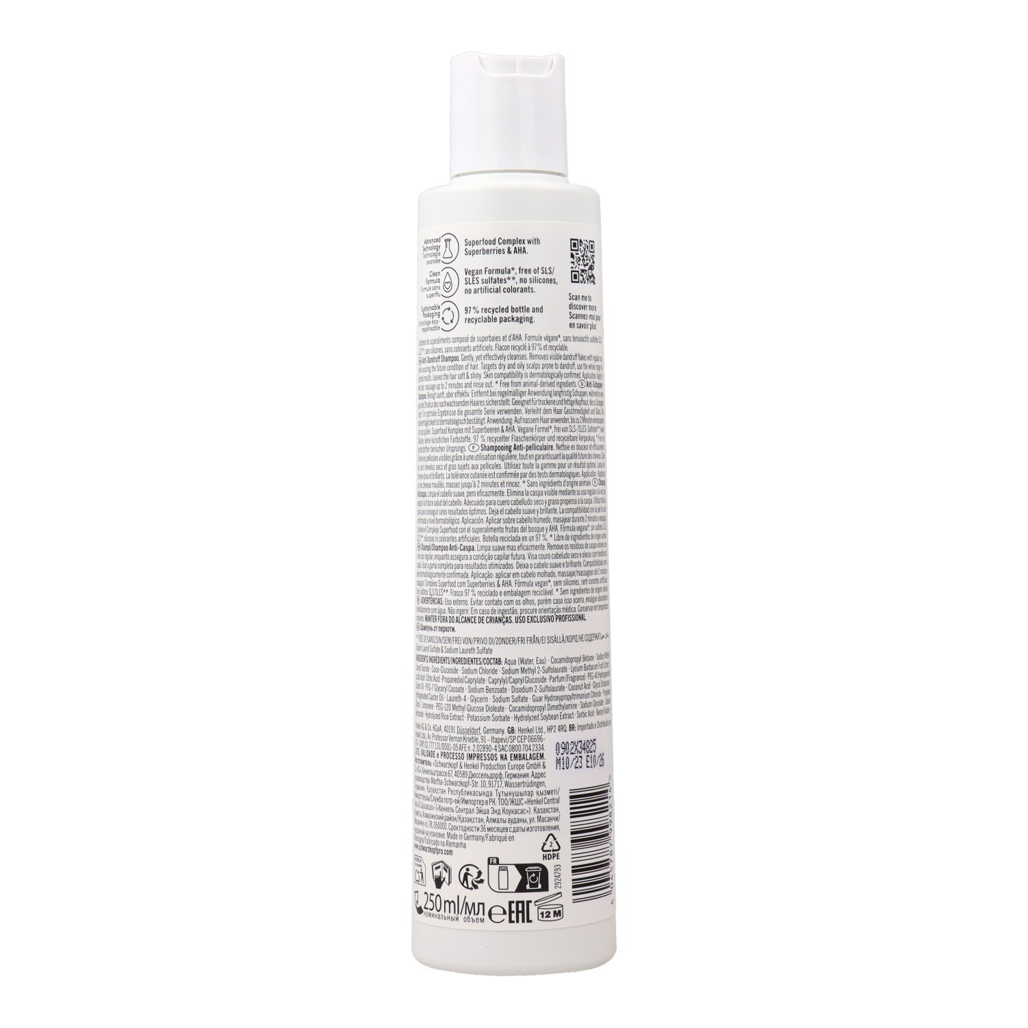 Schwarzkopf Bonacure Scalp Anti-Dandruff Champú 250 ml