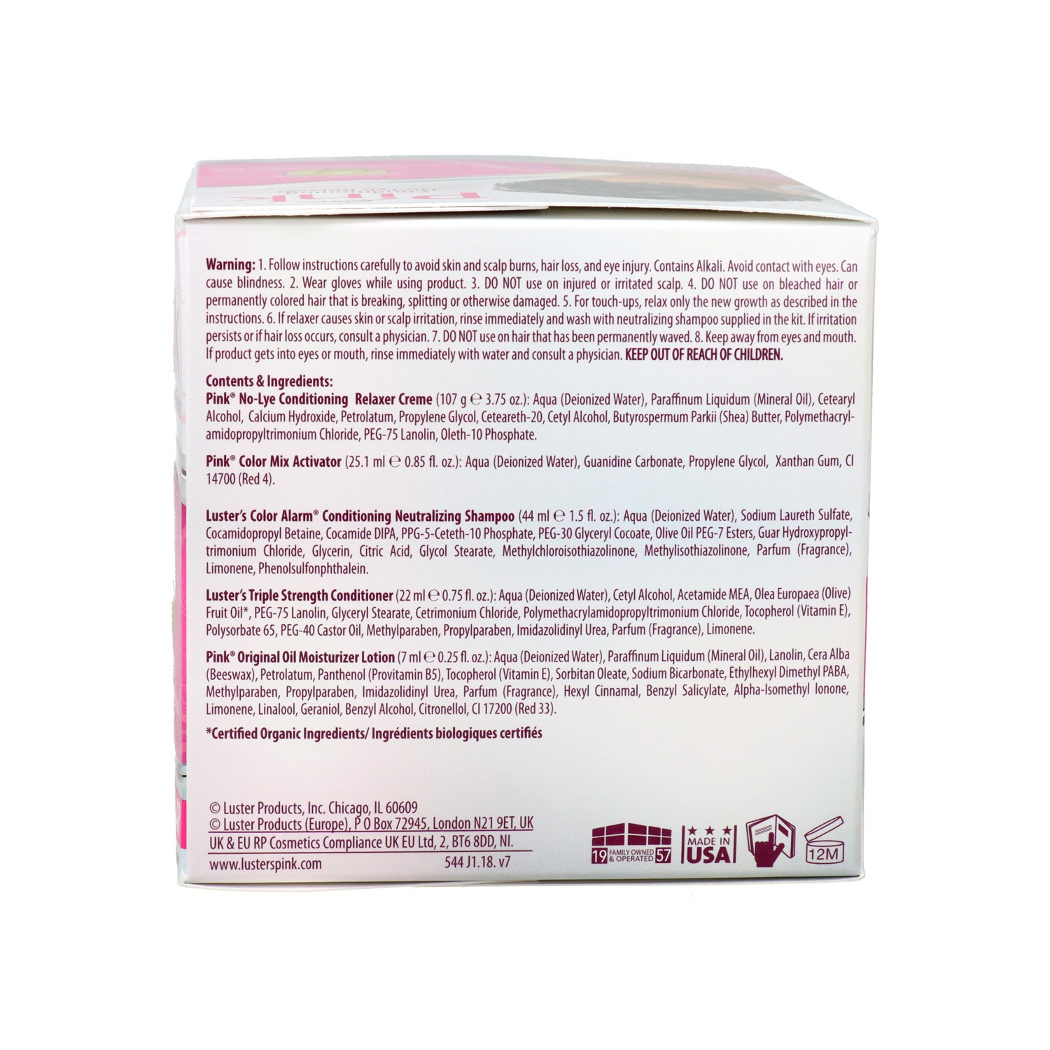 Luster's Pink Relaxer Kit Regular