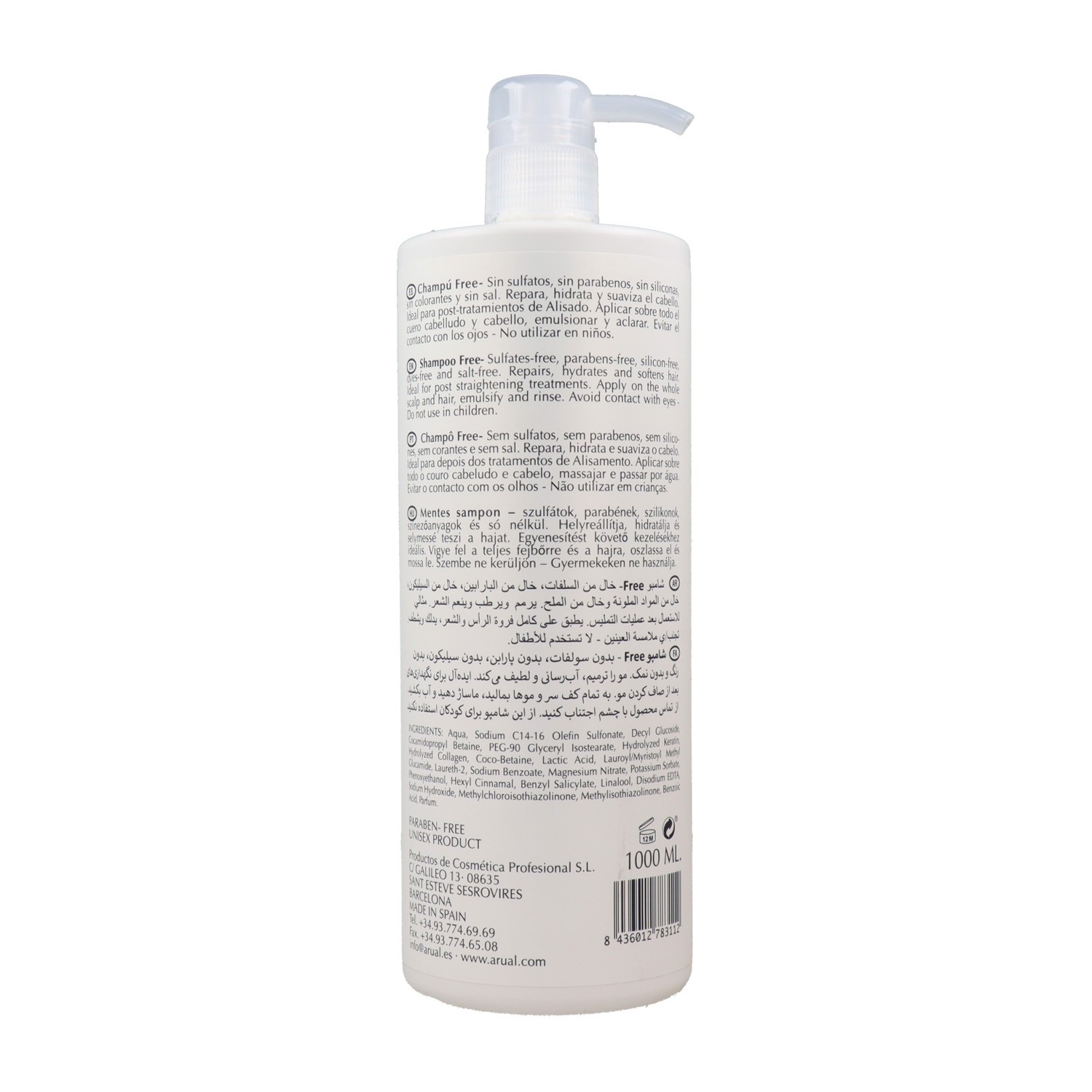 Arual Free Eco Friendly Champú 1000 ml