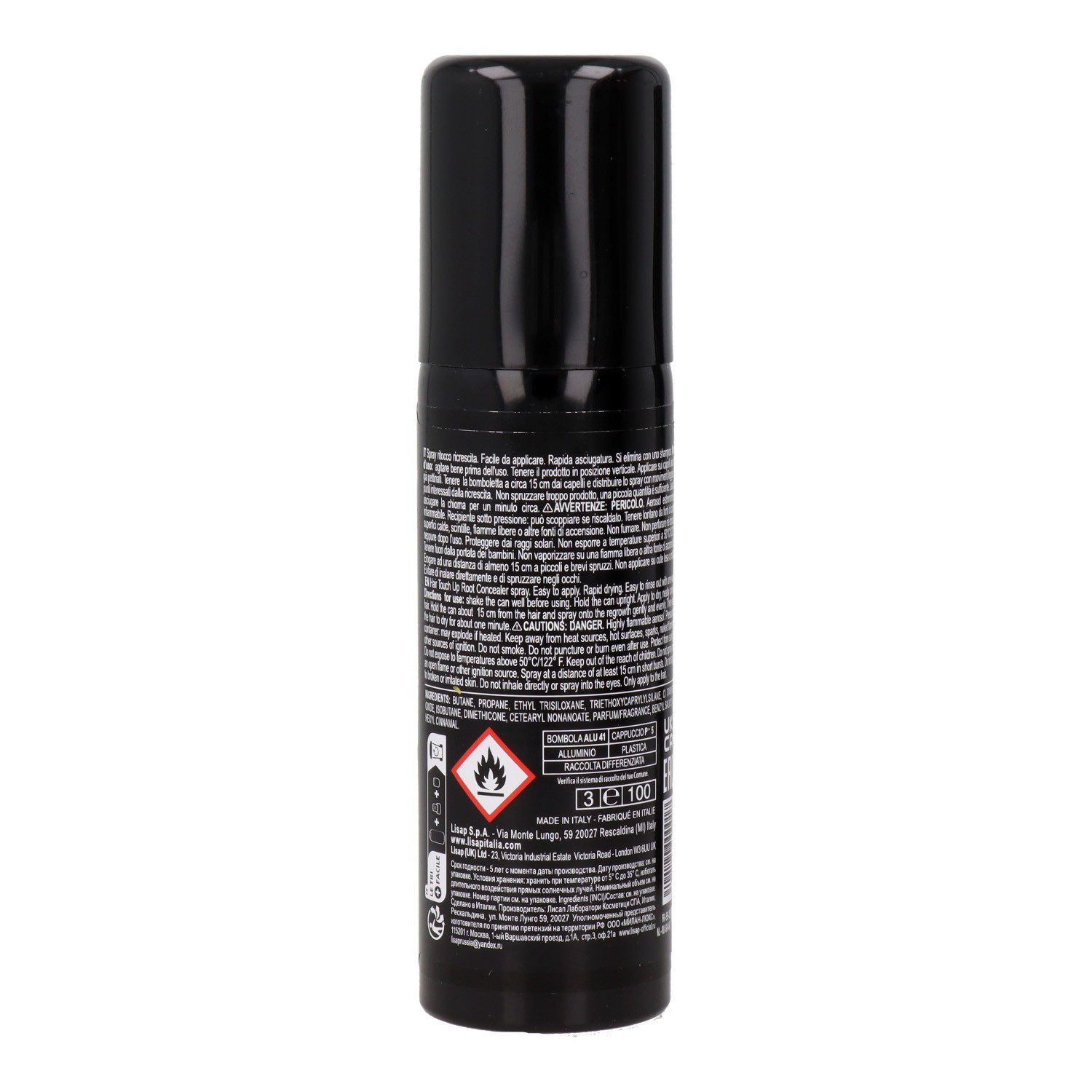 Lisap Spray Re.touch Color Loiro Preto 75 ml