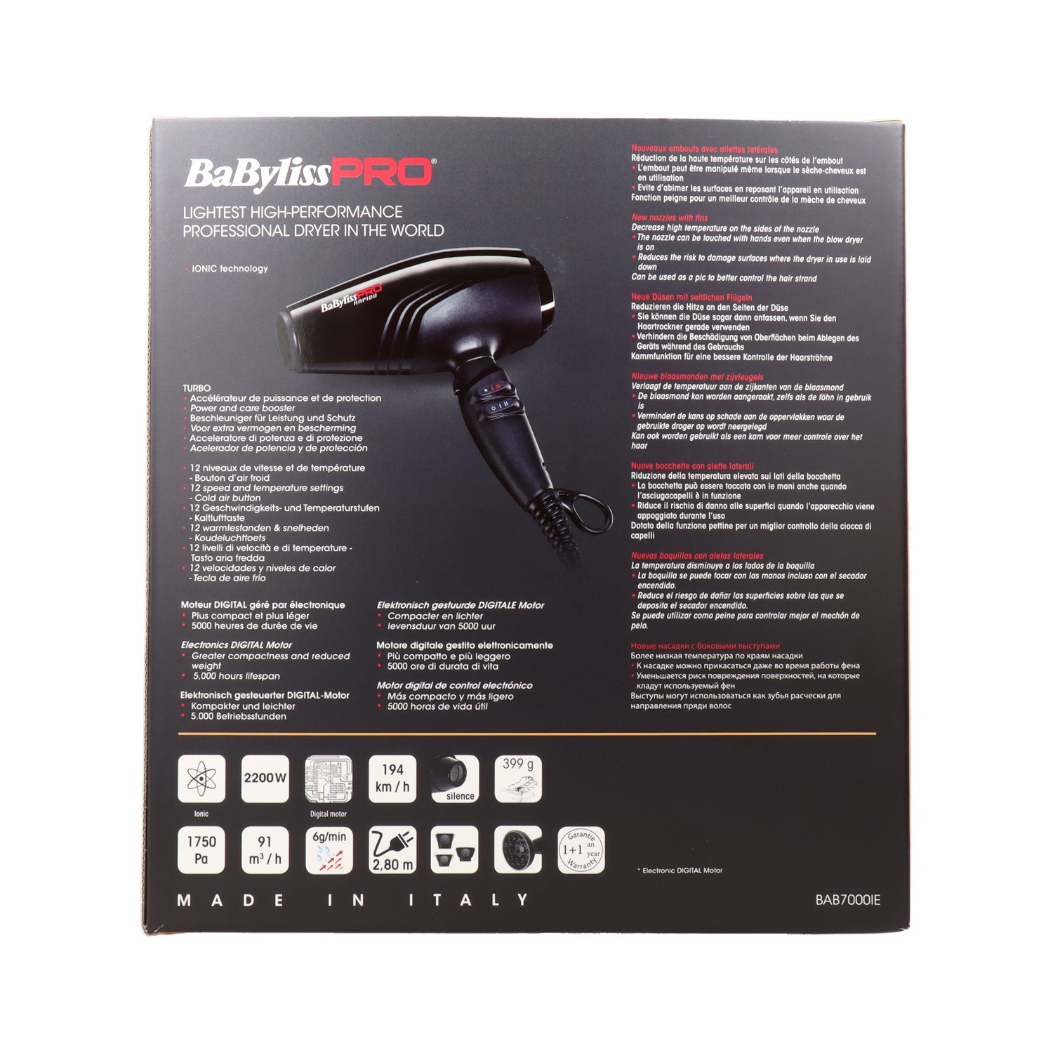 Babyliss Pro Secador Rapido Ionic 2200W