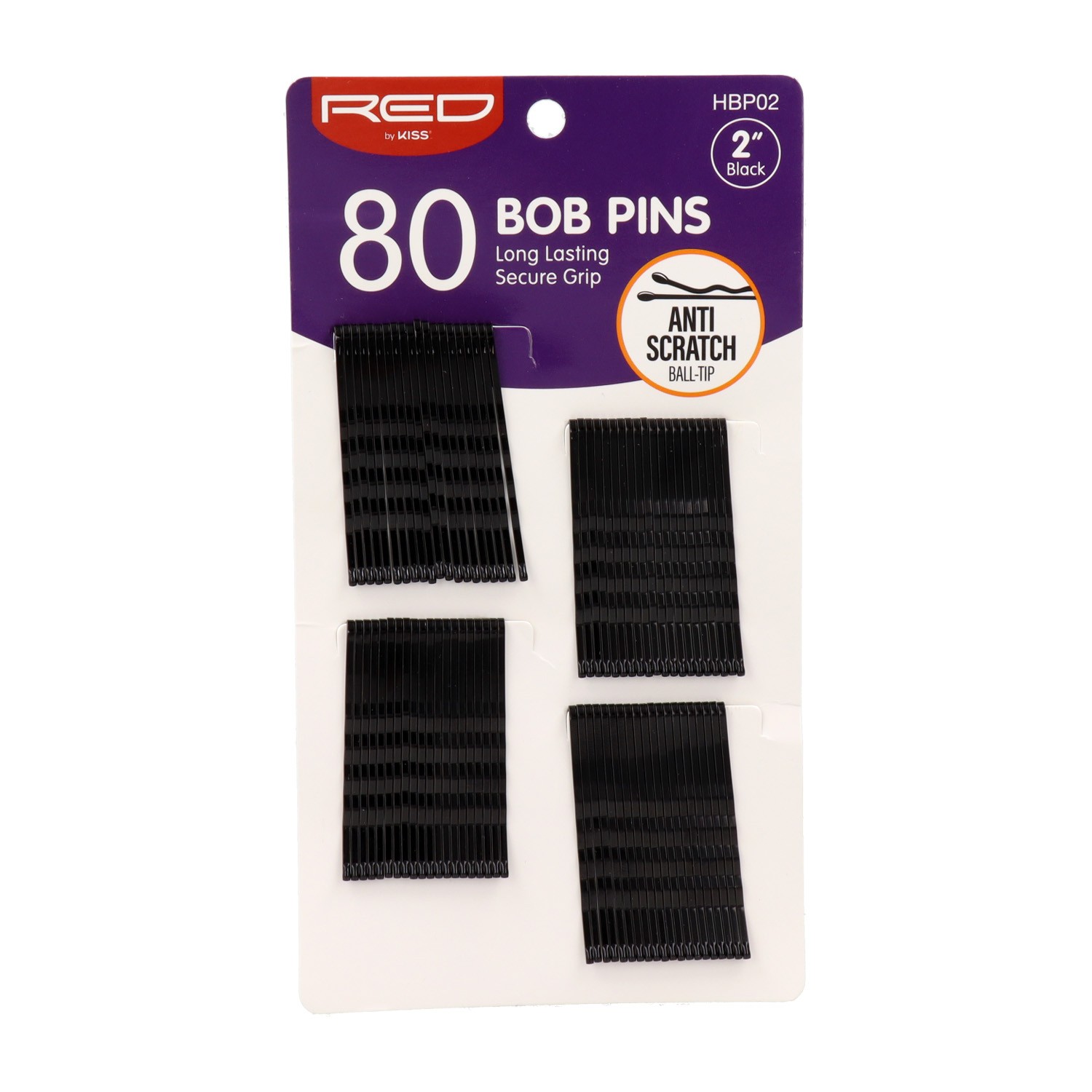 Red Kiss Bob PinS 2" 80 Piezas Color Black Pasador