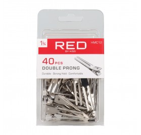 Red Kiss Double Prong Clip 1 3/4" 40 Piezas Clips