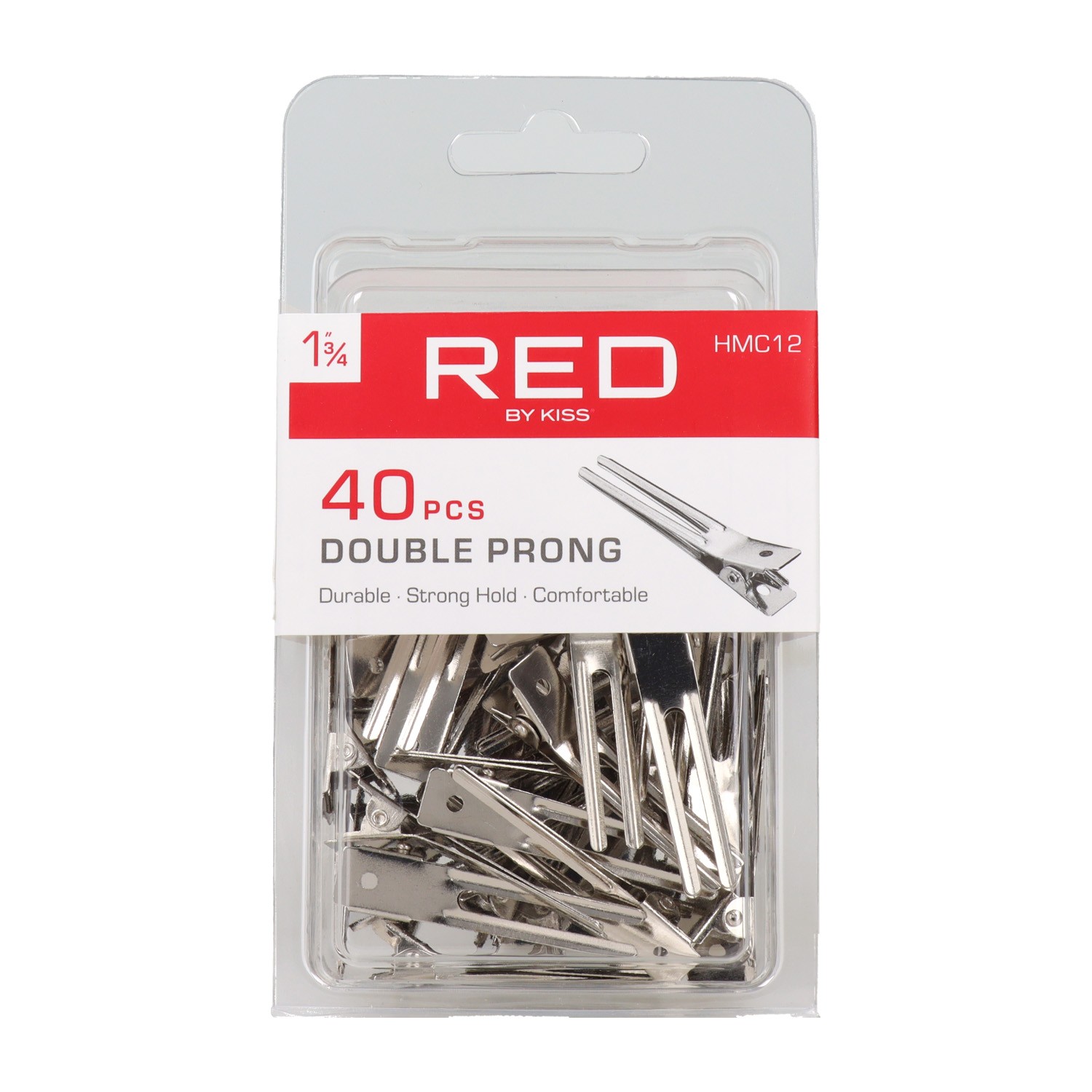 Red Kiss Double Prong Clip 1 3/4" 40 Piezas Clips Red Kiss Double Prong Clip 1 3/4" 40 Piezas Clips