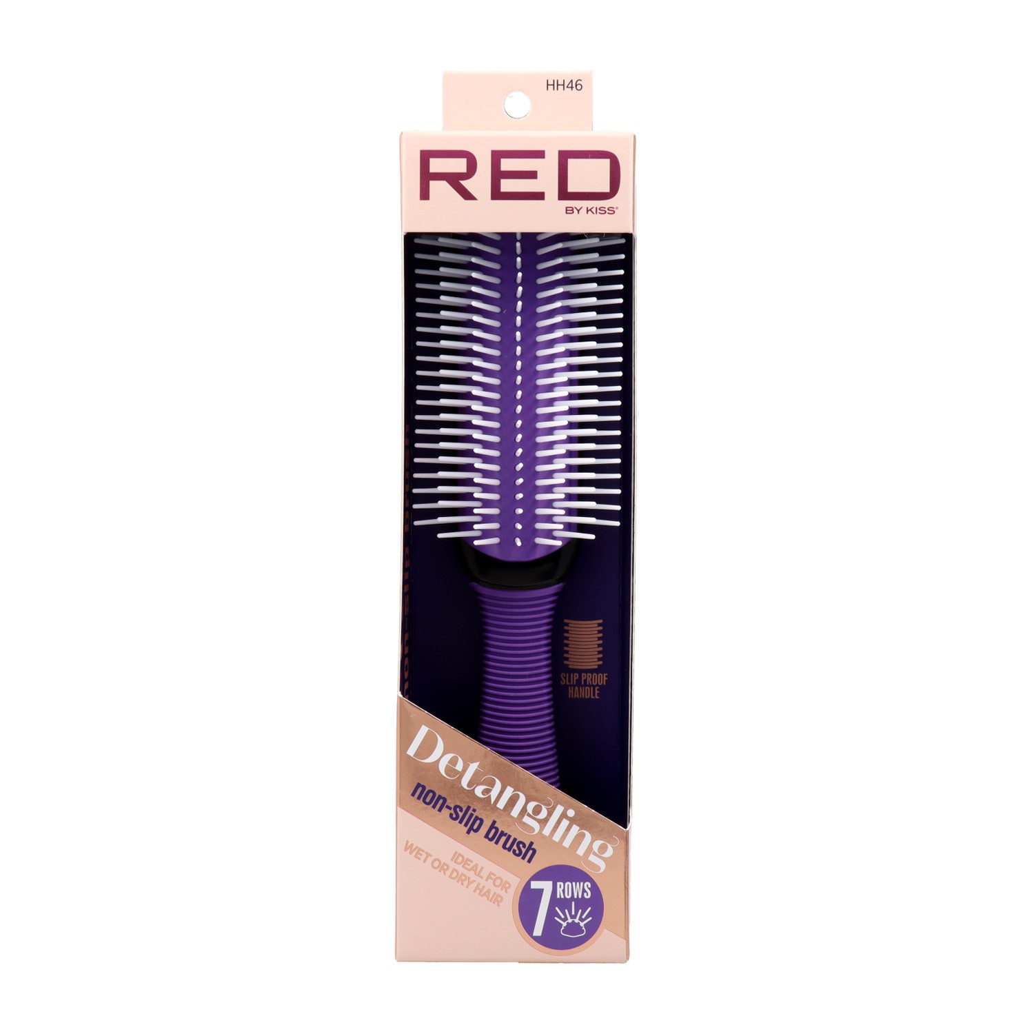 Red Kiss 7 Row Detangle Brush Purple Cepillo