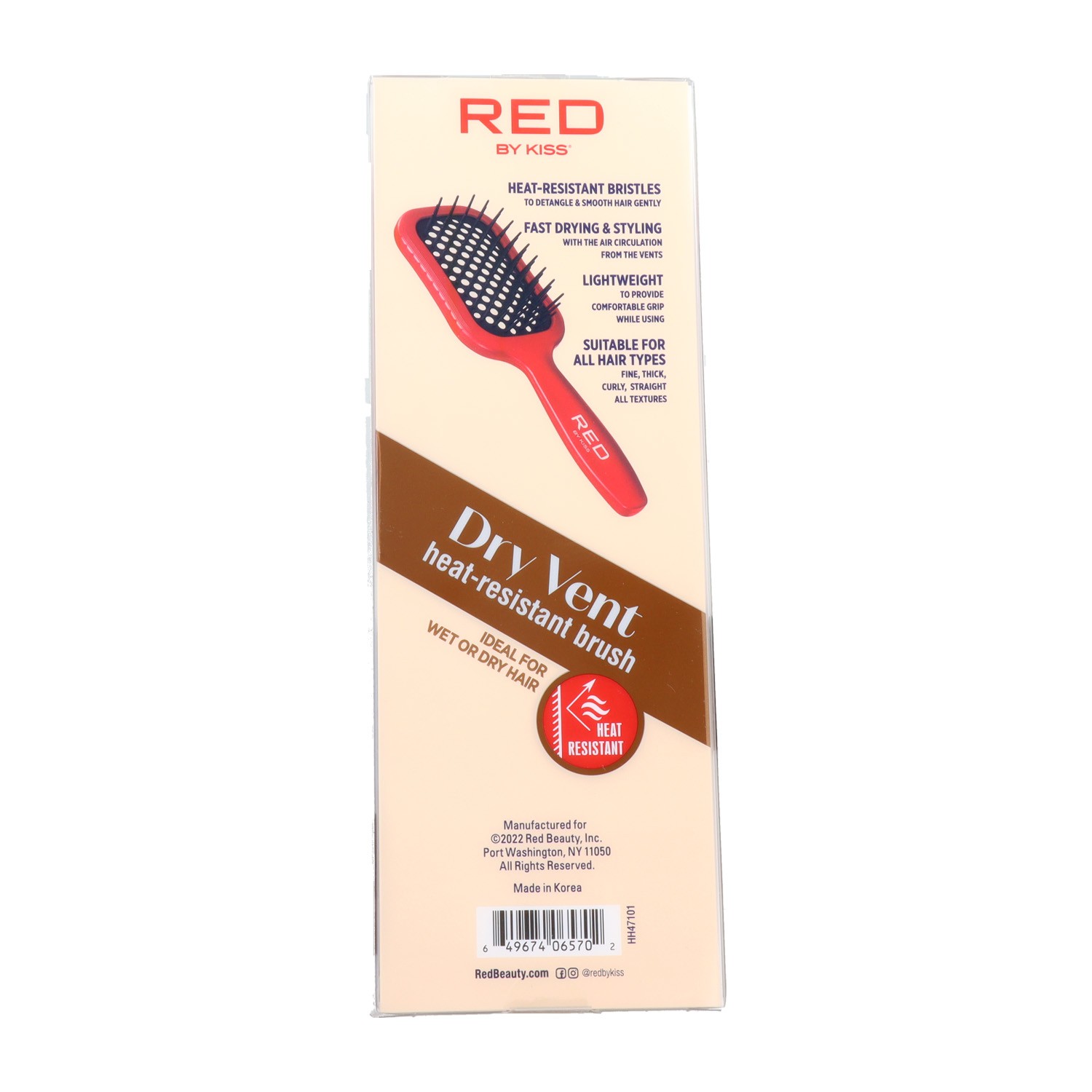 Red Kiss Dry Vent Brush Cepillo