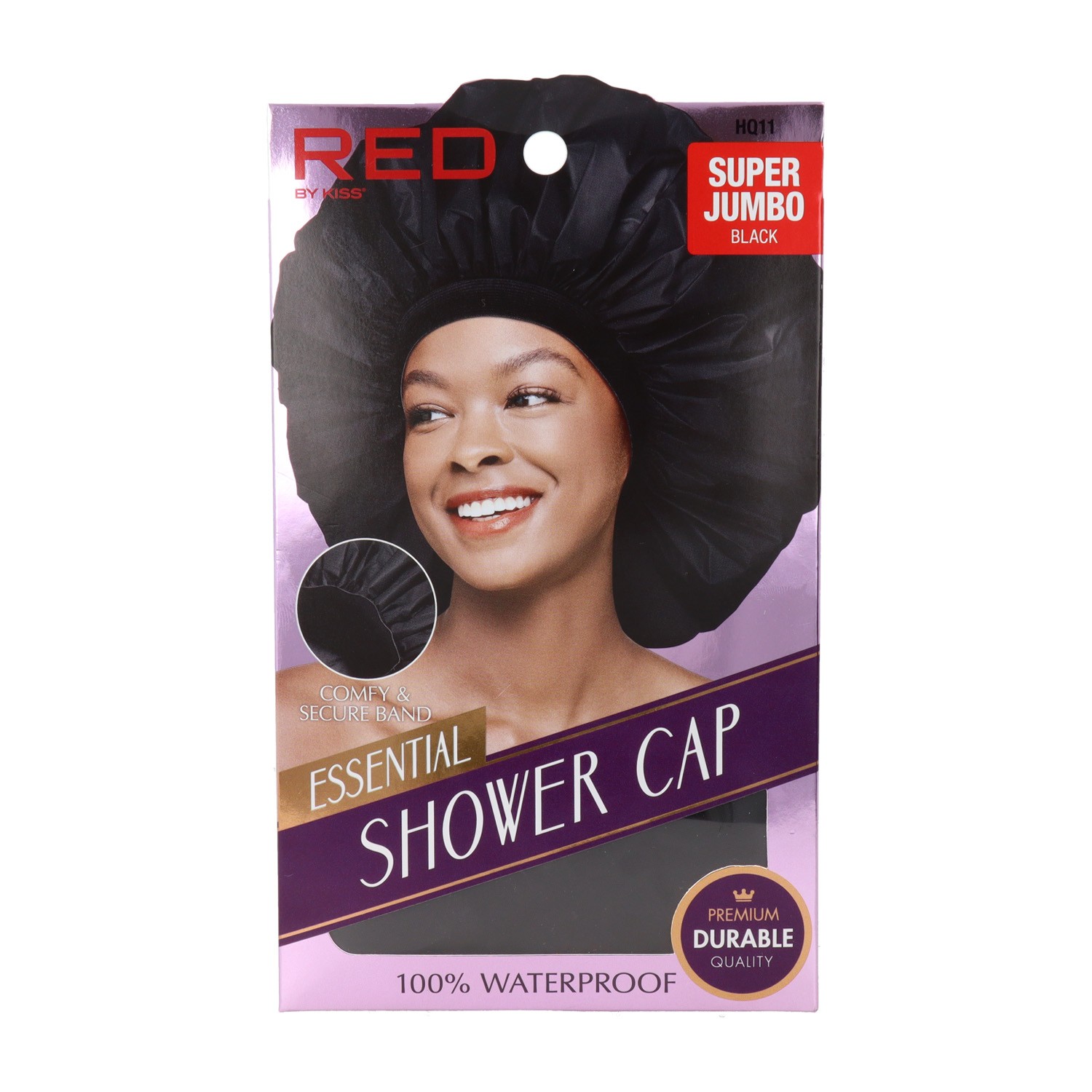 Bonnet de douche Red Kiss Essential Super Jumbo Cape à cheveux noirs