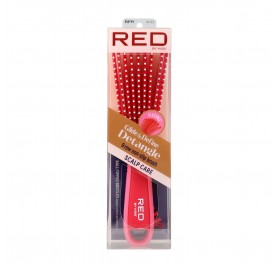 Red Kiss Ez Glide Detangling Brush Ball Tip Rosa Cepillo