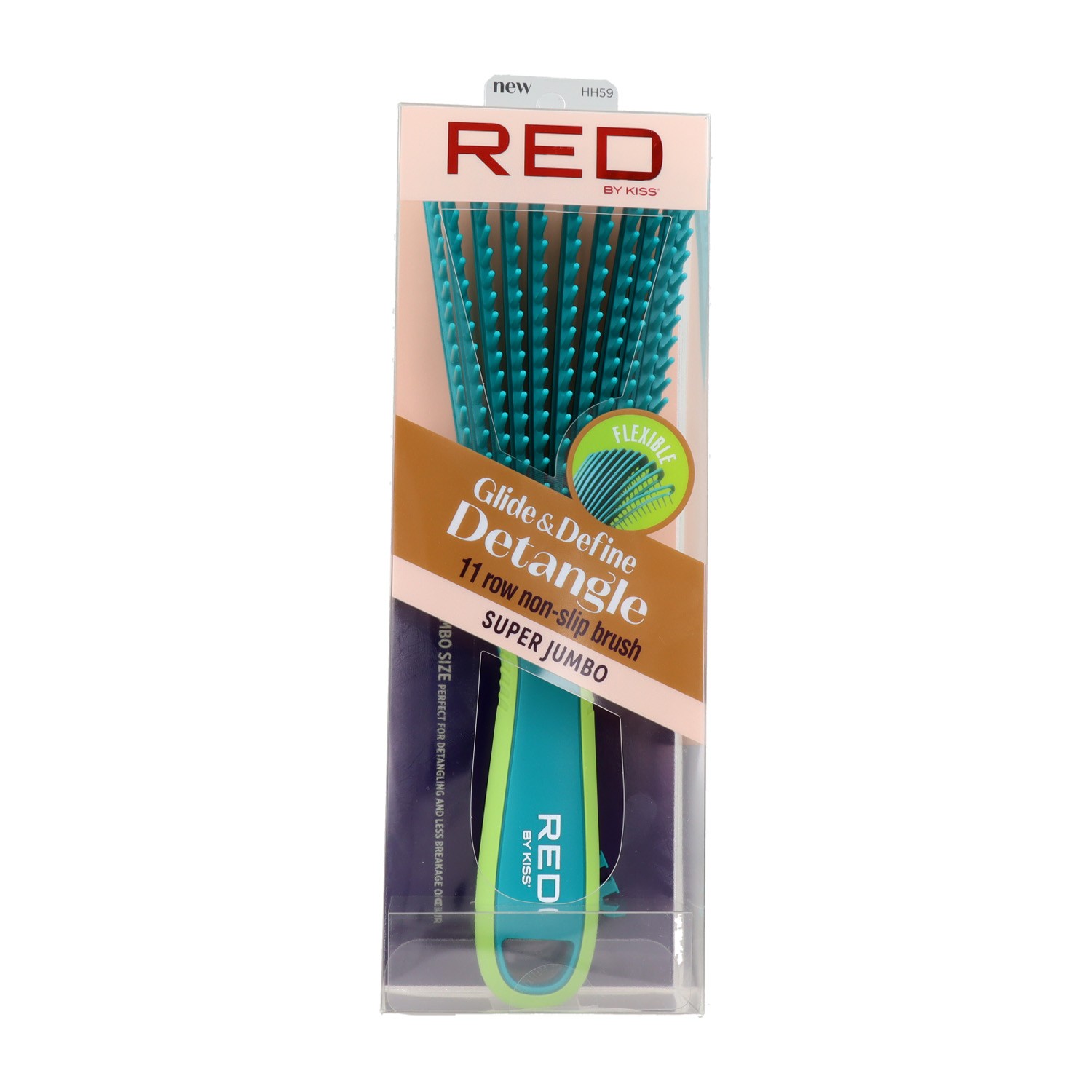 Red Kiss Ez Glide Detangling Brush Jumbo Azul Cepillo