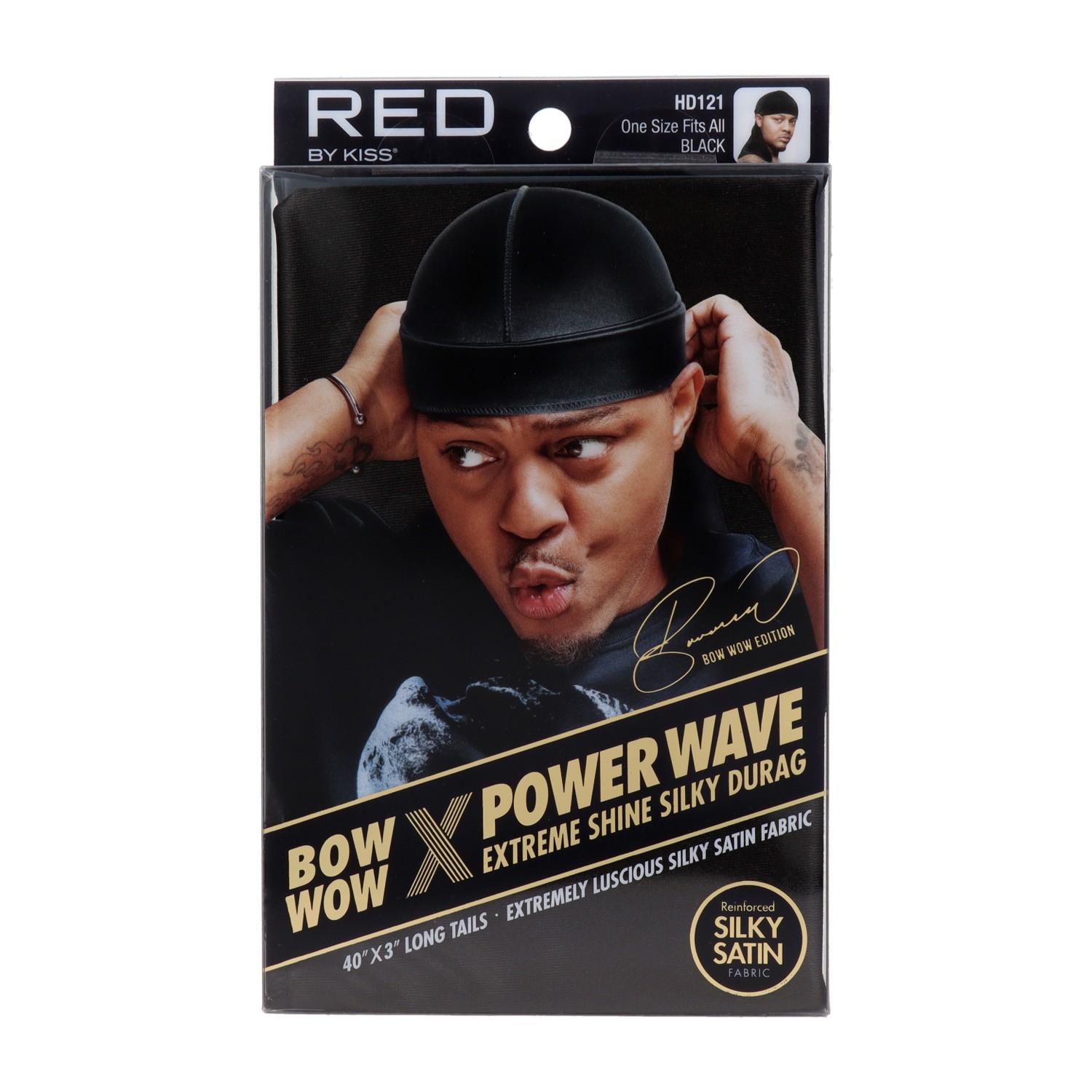 Red Kiss Power Wave Extreme Silky Durag Black Capa De Cabello