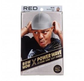 Red Kiss Power Wave Extreme Silky Durag Gray Capa De Cabello