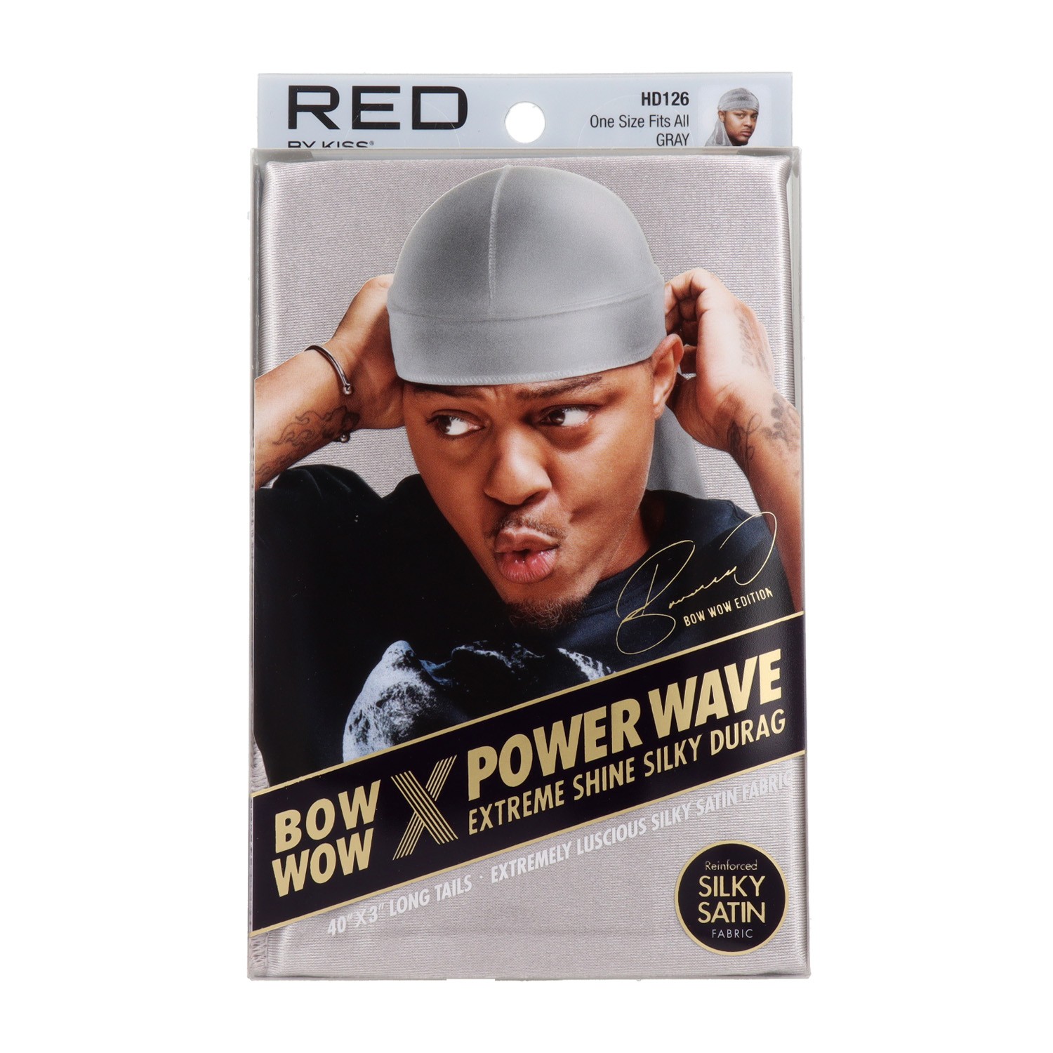 Red Kiss Power Wave Extreme Silky Durag Gray Capa De Cabello