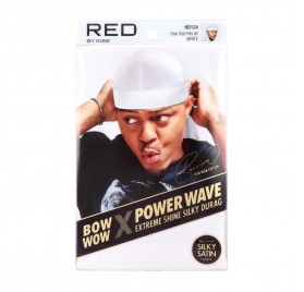 Red Kiss Power Wave Extreme Silky Durag White Capa De Cabello