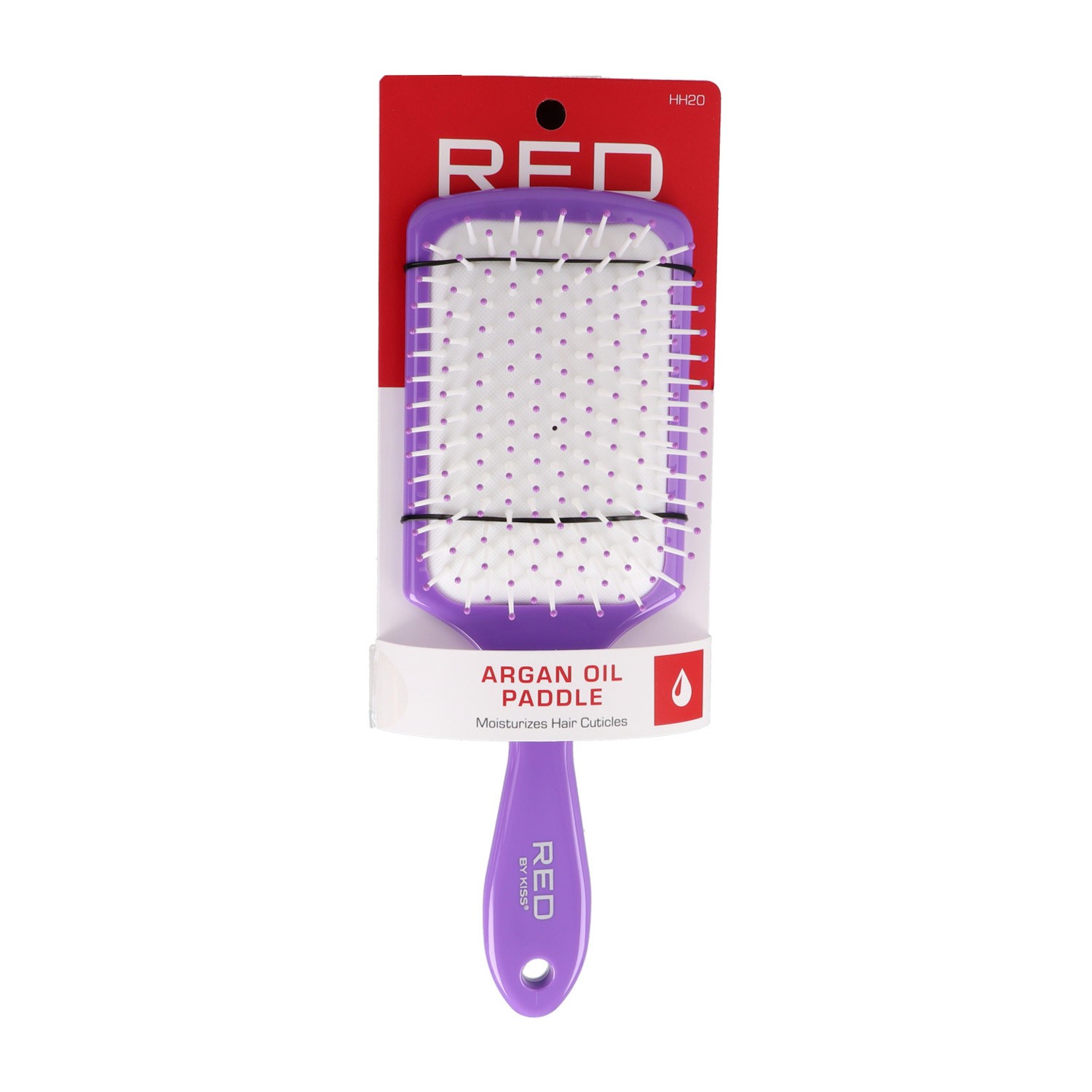 Red Kiss Professional Argan Oil Paddle Brush Color Lila Peine