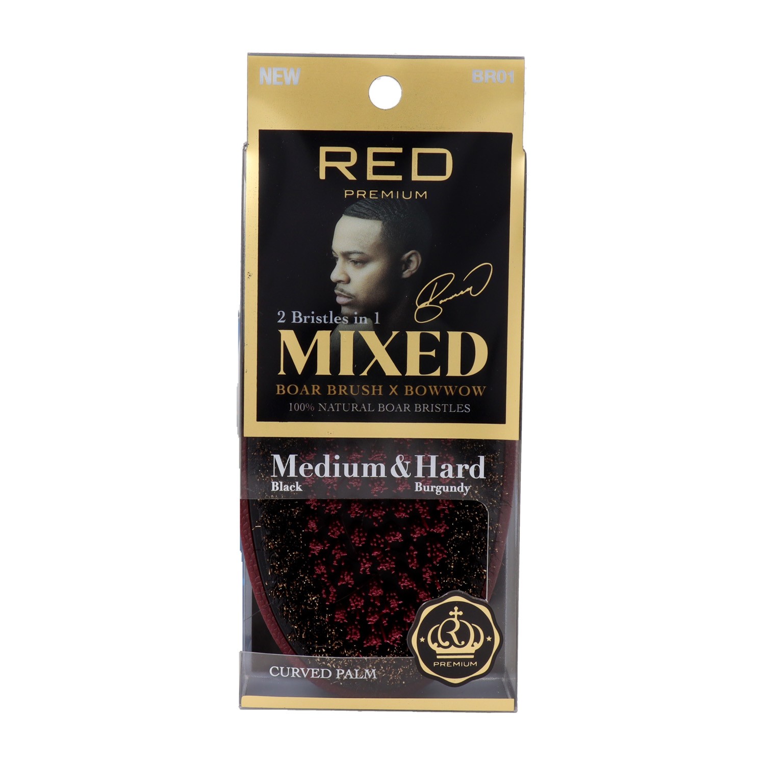 Red Kiss Rpm Medium Hard Mixed Palm Boar Brush Cepillo