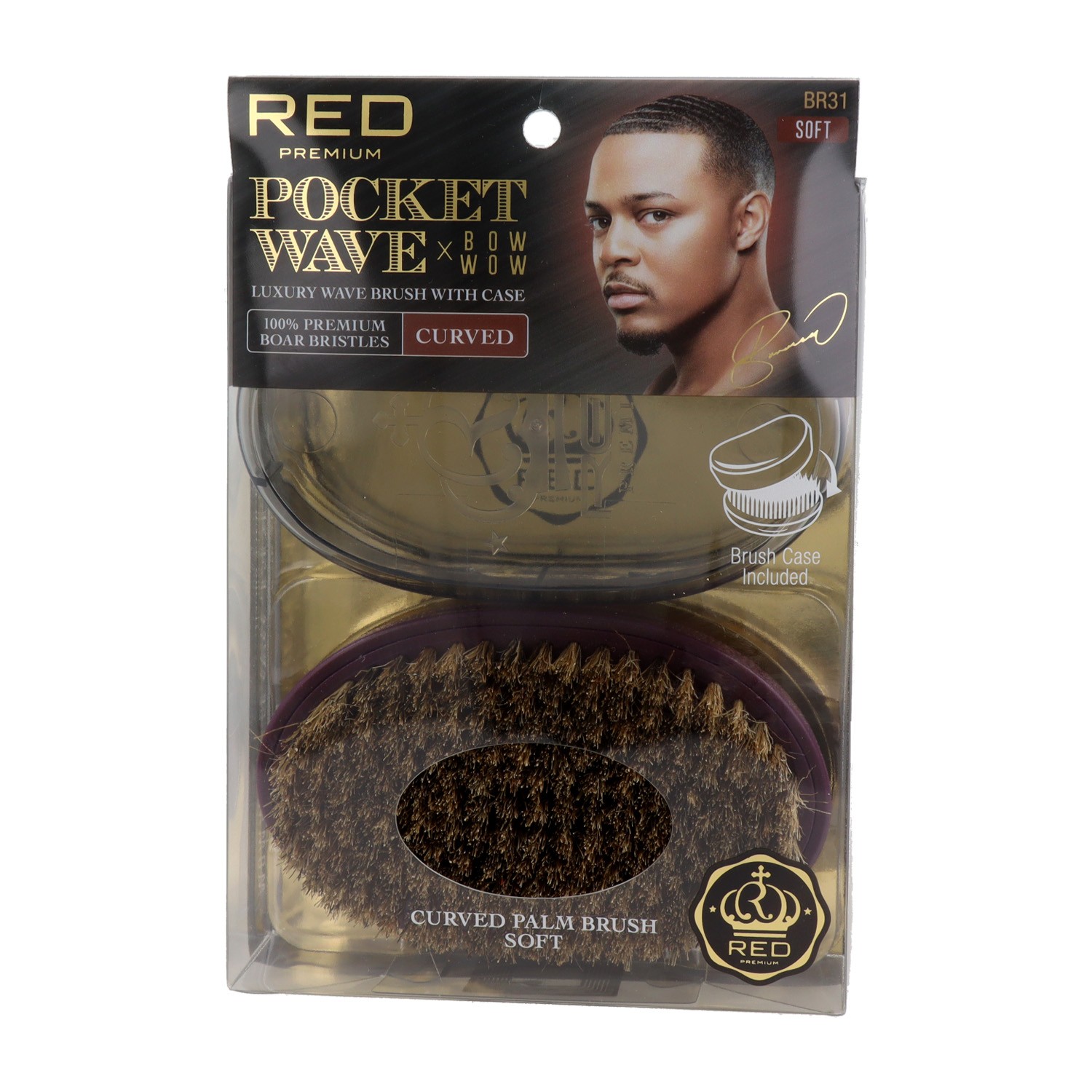 Red Kiss Pocket Wave Boar Brush Soft Cepillo