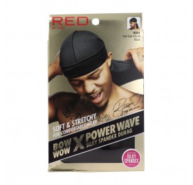 Red Kiss Power Wave Silky Spandex Durag Black Capa De Cabello