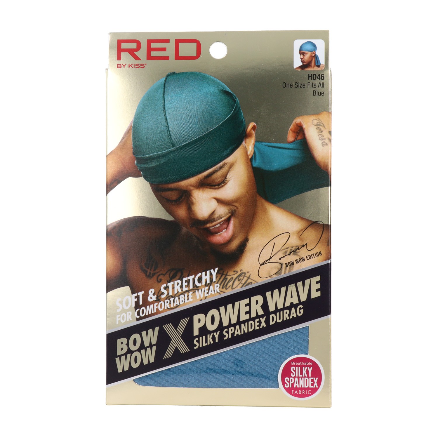 Red Kiss Power Wave Silky Spandex Durag Blue Capa De Cabello