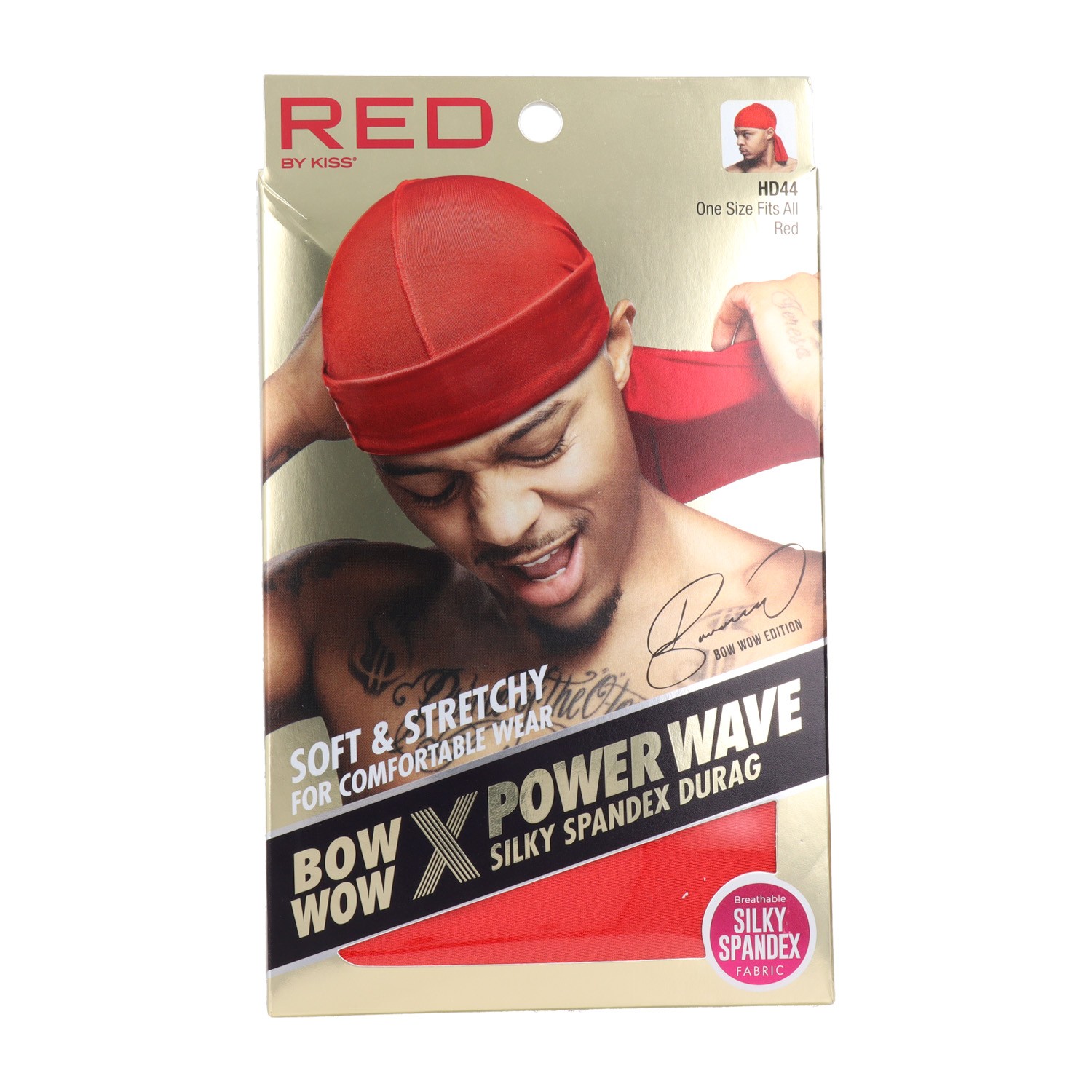 Red Kiss Power Wave Silky Spandex Durag Red Capa De Cabello