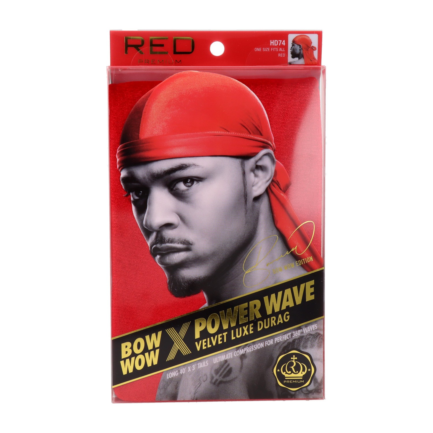 Red Kiss Power Wave Velvet Durag Red Capa De Cabello