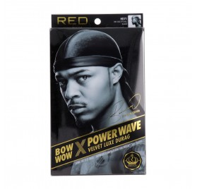 Red Kiss Power Wave Velvet Durag Black Capa De Cabello