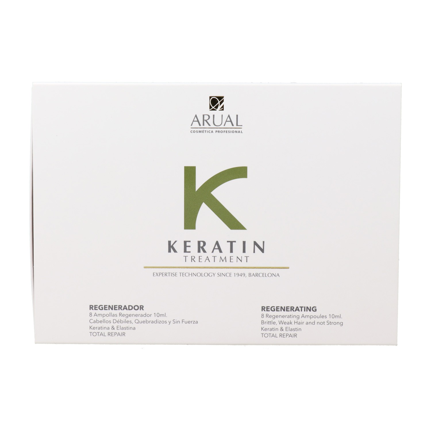 Arual Keratin Regenerador 8 U Tatamiento Ampollas 10 ml