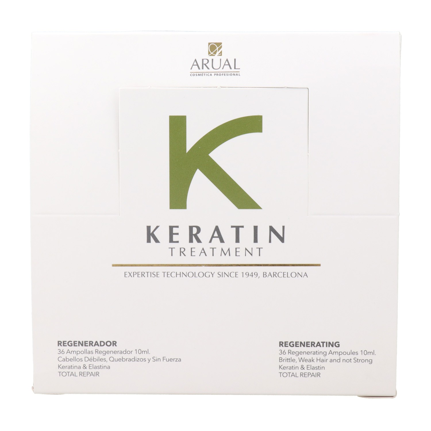 Arual Keratin Regenerador 36 U Tatamiento Ampollas 10 ml