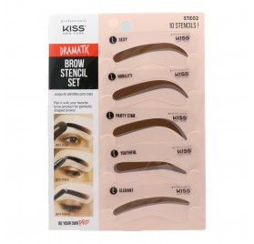 Red Kiss Knp Brow Stencil Set Dramatic Look Eyebrow Stencil Kit