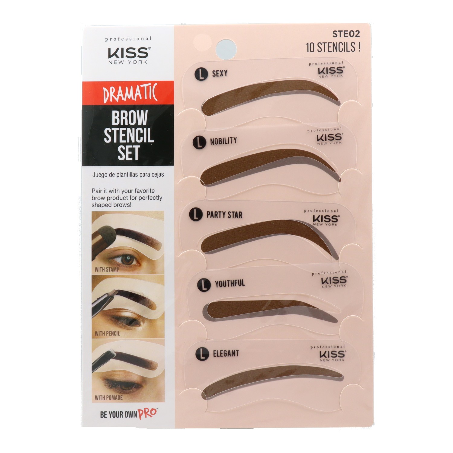 Red Kiss Knp Brow Stencil Set Dramatic Look Eyebrow Stencil Kit