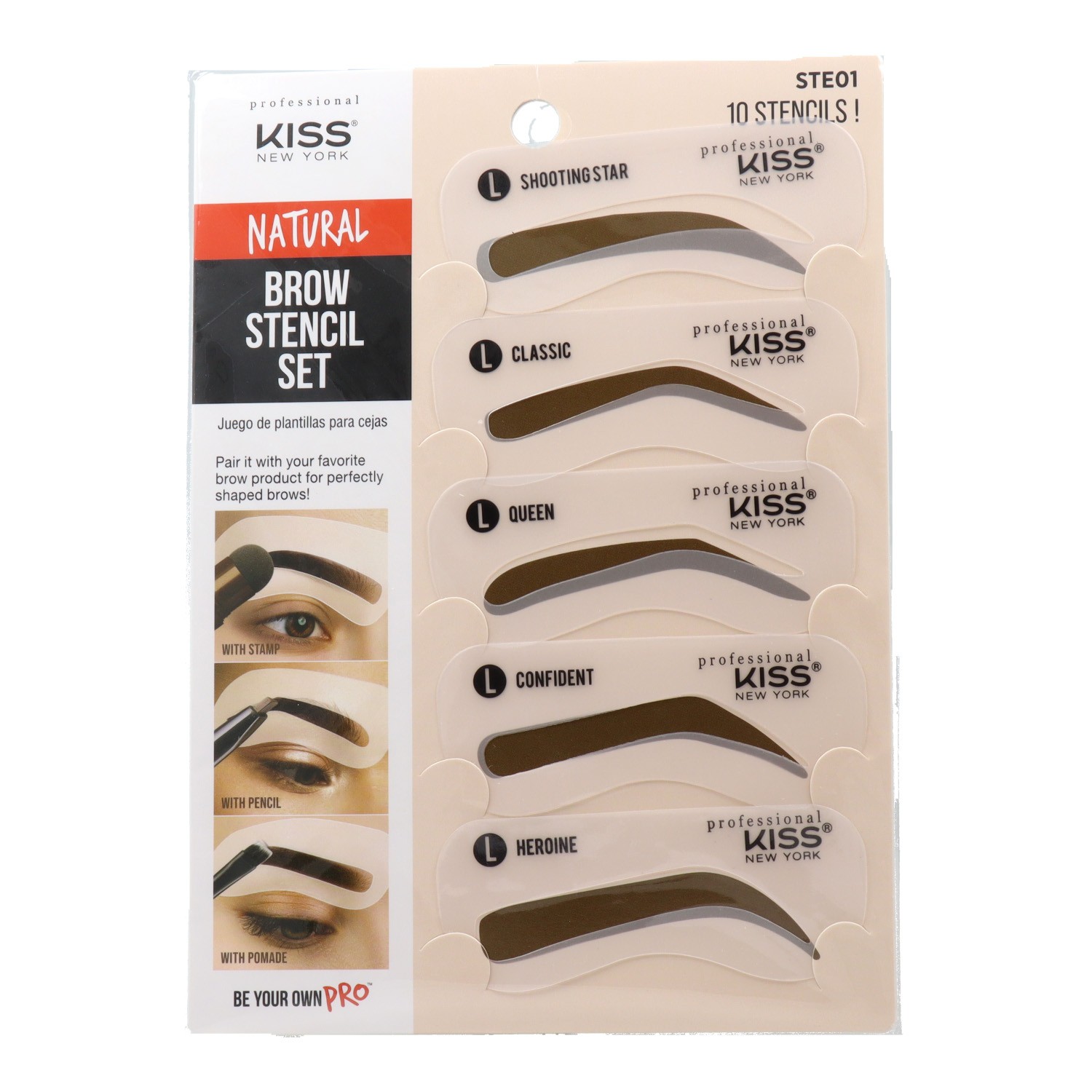 Red Kiss Knp Brow Stencil Set Natural Look Eyebrow Stencil Kit