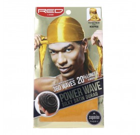 Red Kiss Silky Satin Durag Gold Capa De Cabello