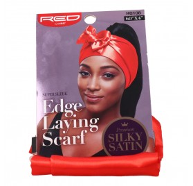 Red Kiss Laying Silky Satin Edge Scarf Red Hair Band